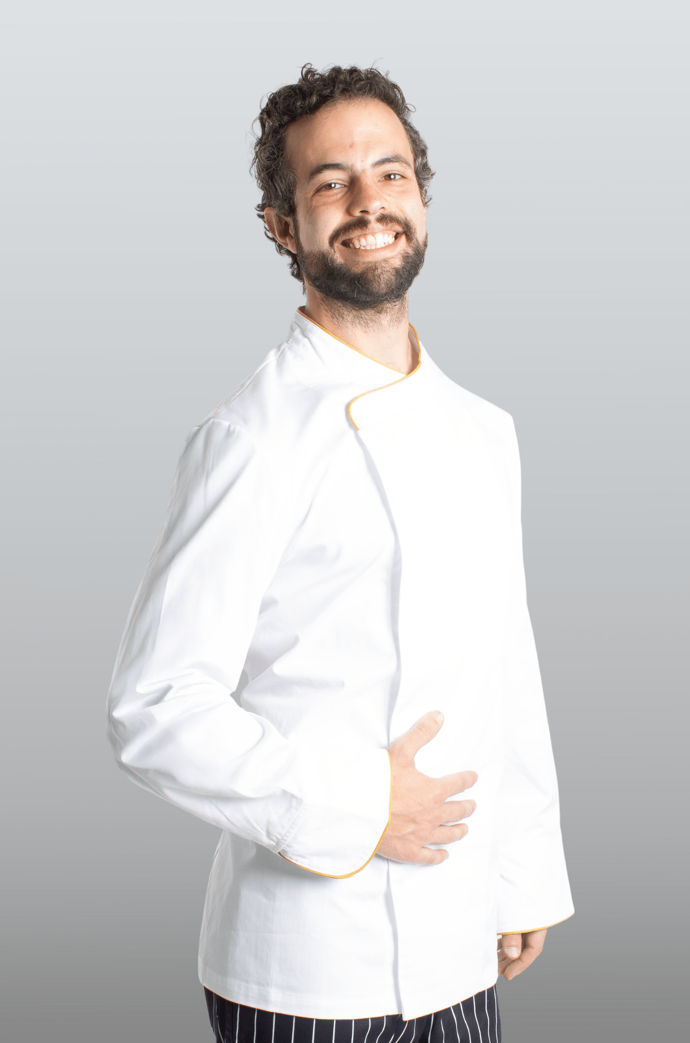 FILIPINA DE CHEF HOMBRE BEIRUT MANGA 3/4 #Color_Blanco - Dorado