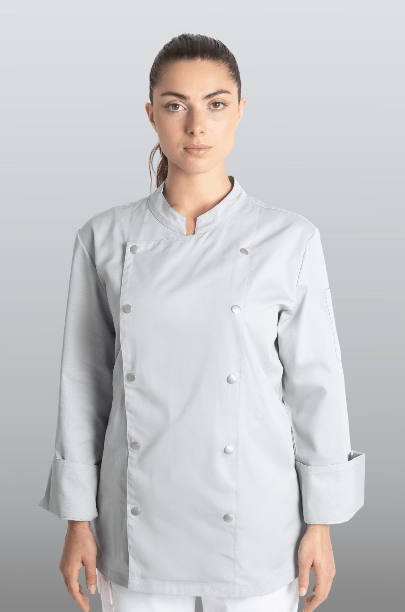 FILIPINA DE CHEF DAMA MANILA MANGA 3/4 #Color_Gris