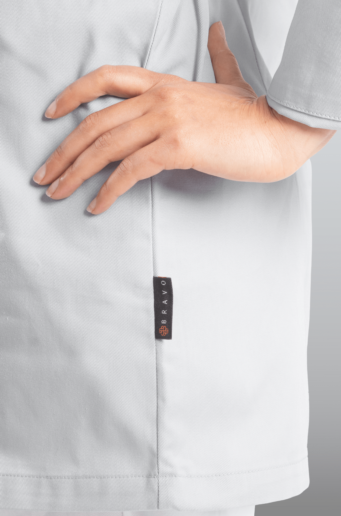 FILIPINA DE CHEF DAMA MANILA MANGA 3/4 #Color_Gris