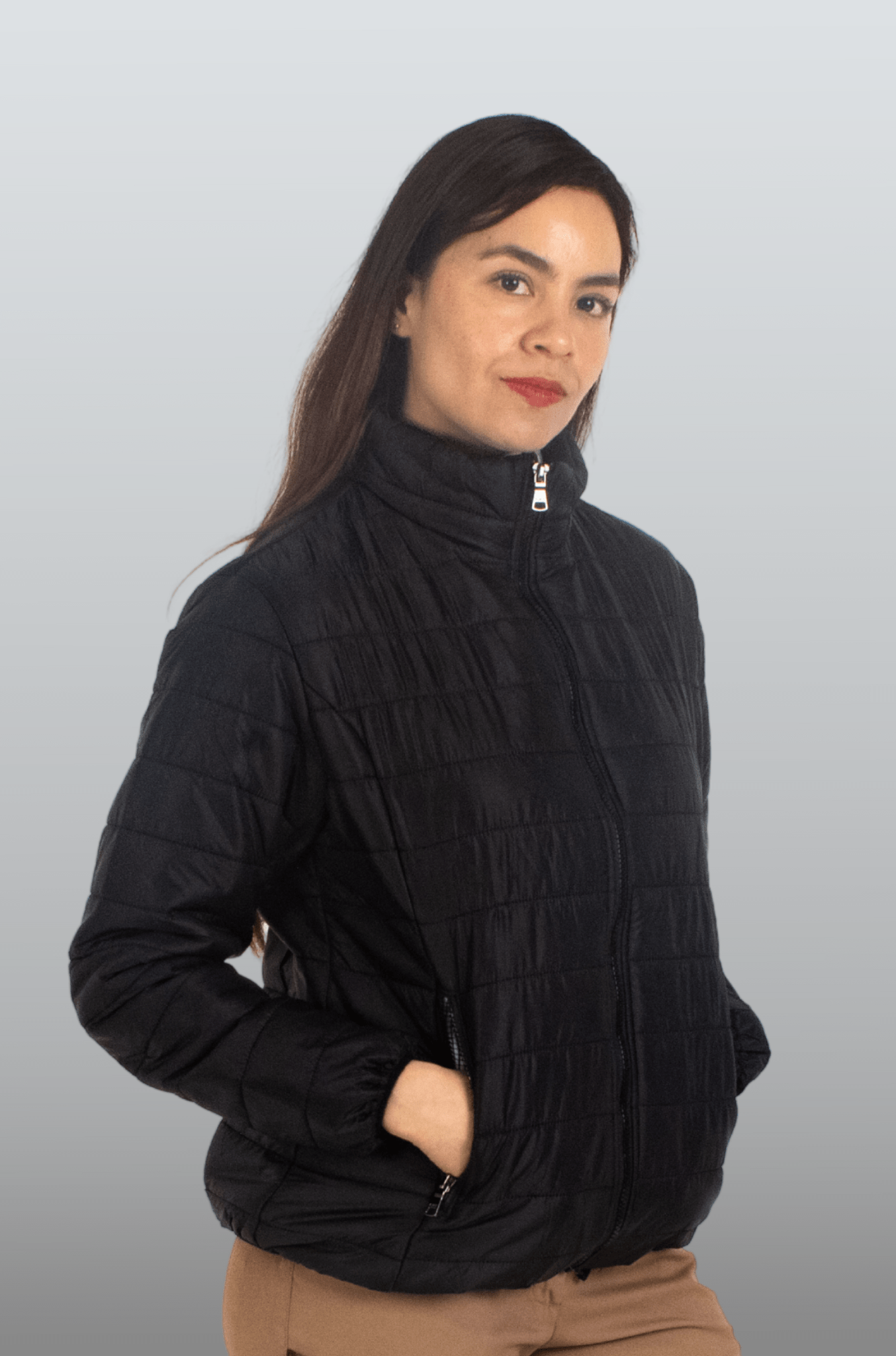 CHAMARRA CAPITONADA ALASKA MUJER #Color_Negro