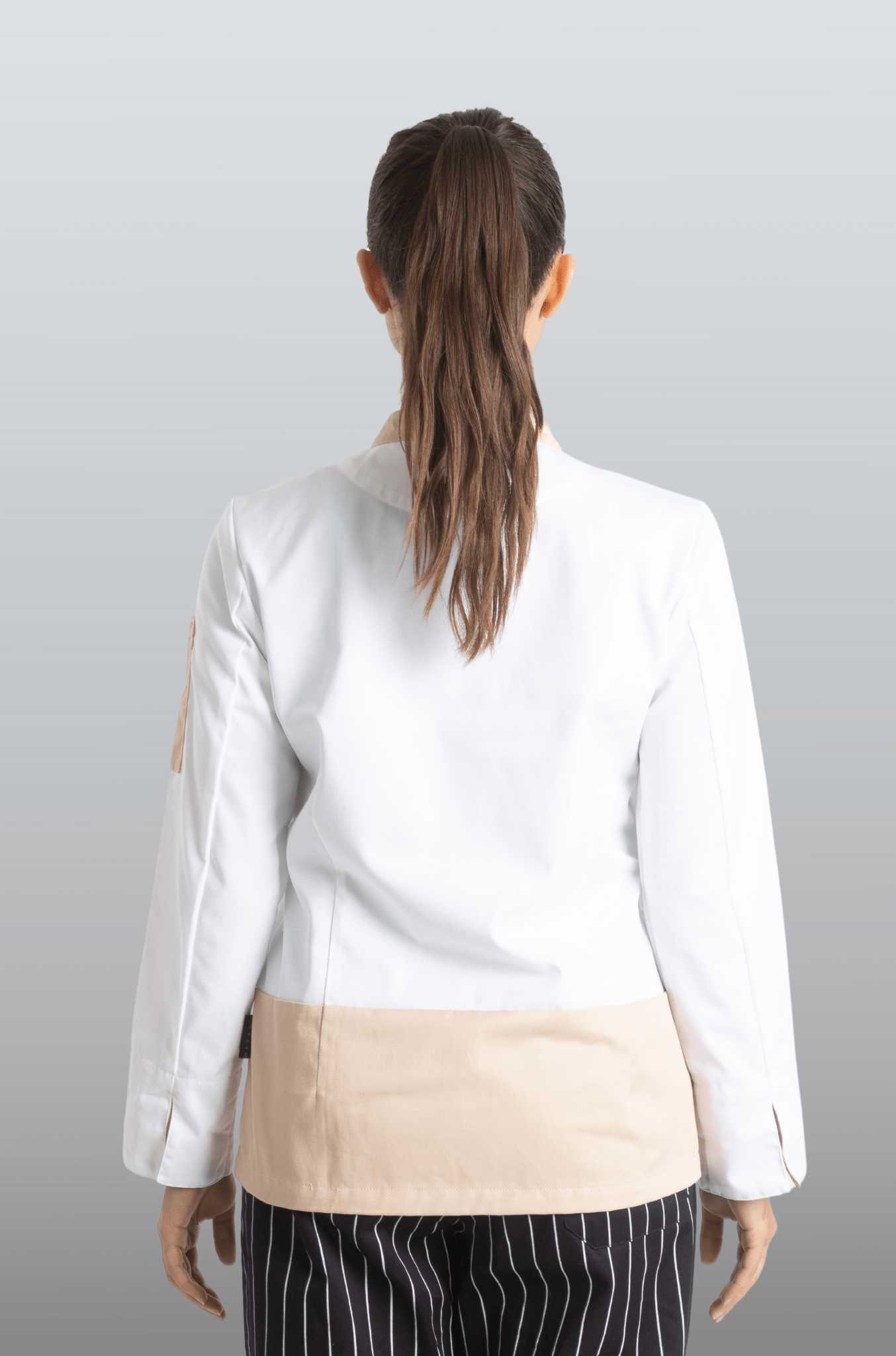 FILIPINA DE CHEF DAMA LONDRES MANGA 3/4 #Color_Blanco / Durazno