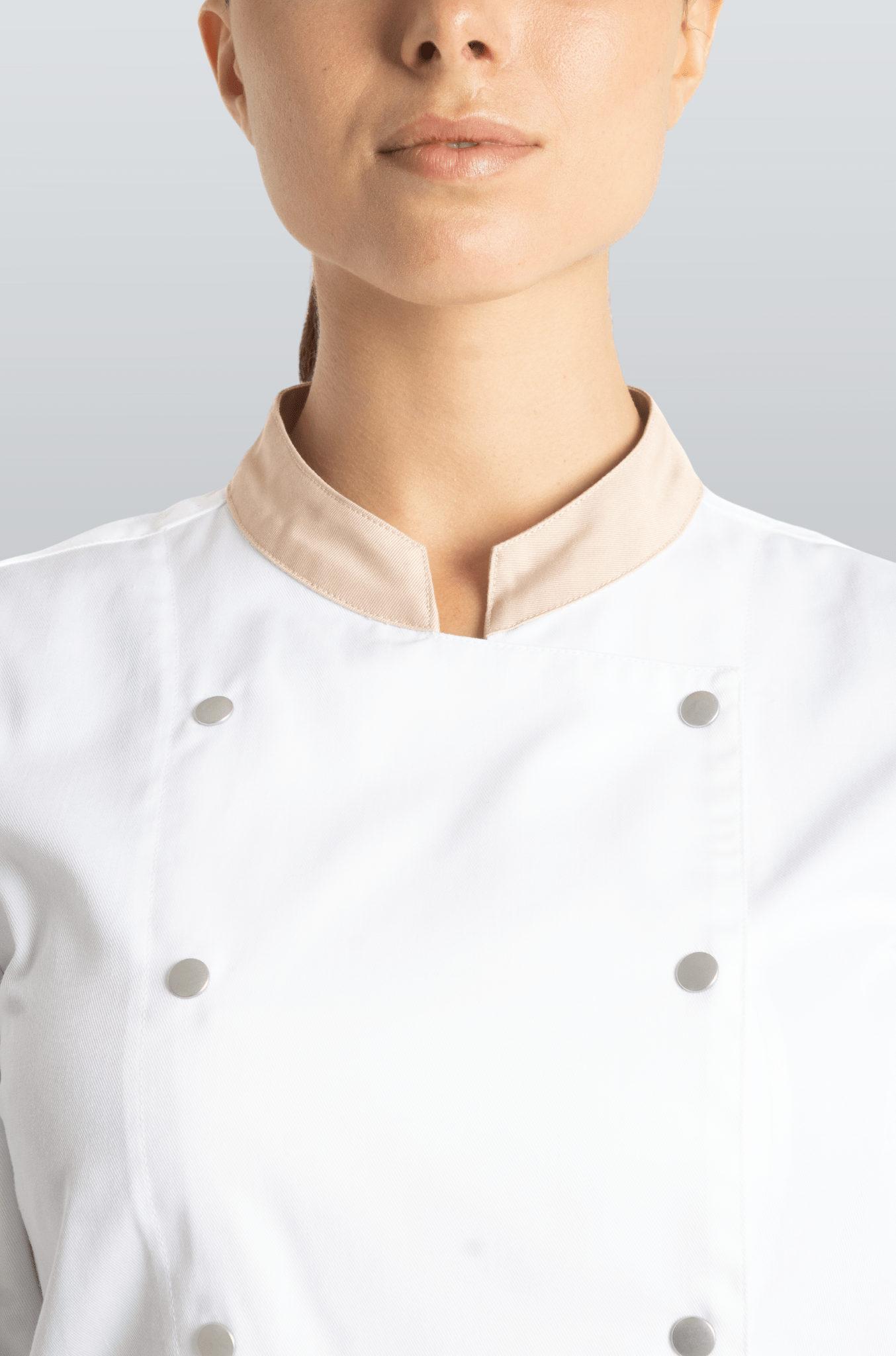 FILIPINA DE CHEF DAMA LONDRES MANGA 3/4 #Color_Blanco / Durazno