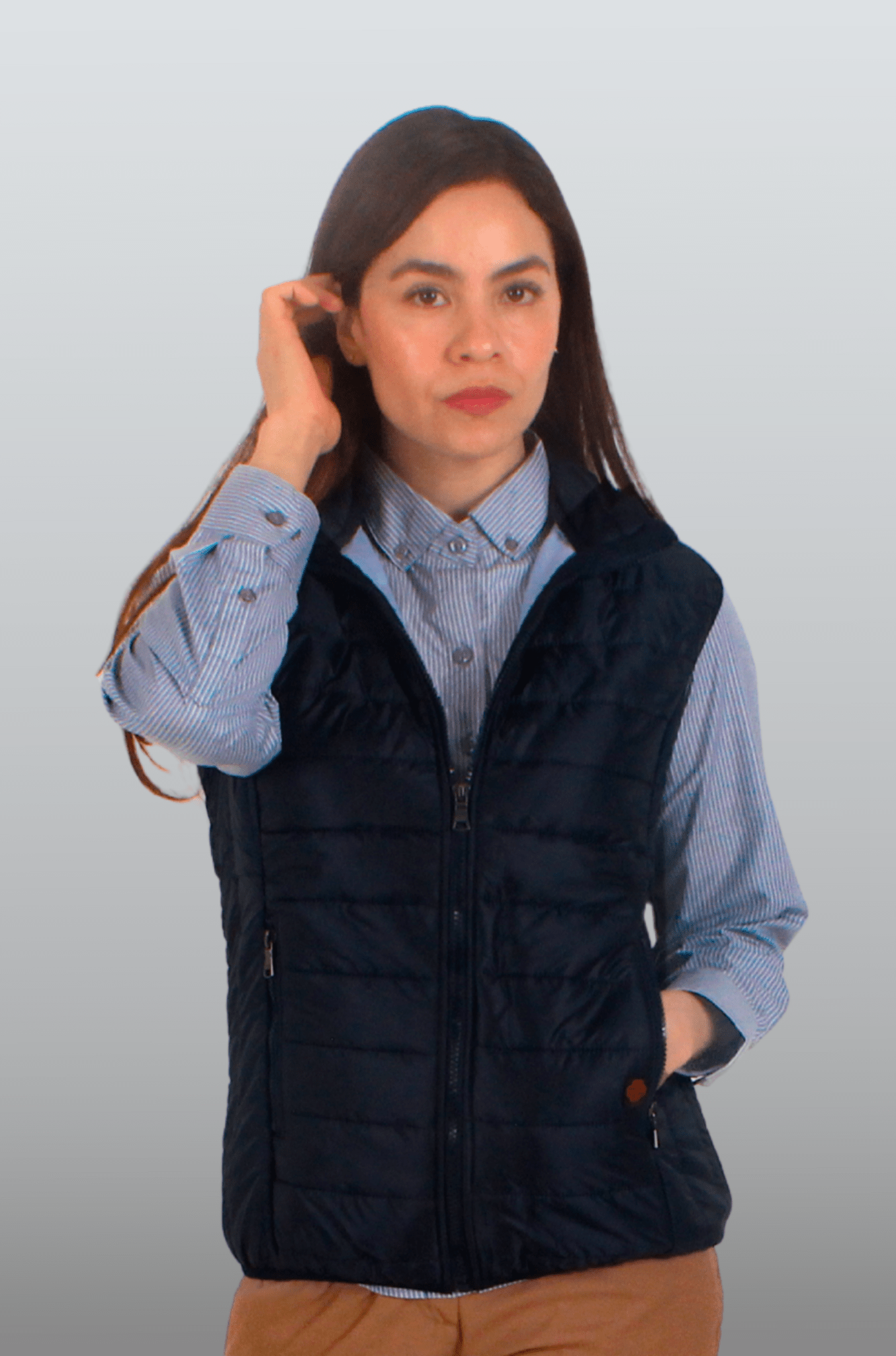 CHALECO CAPITONADO OSLO MUJER #Color_Negro