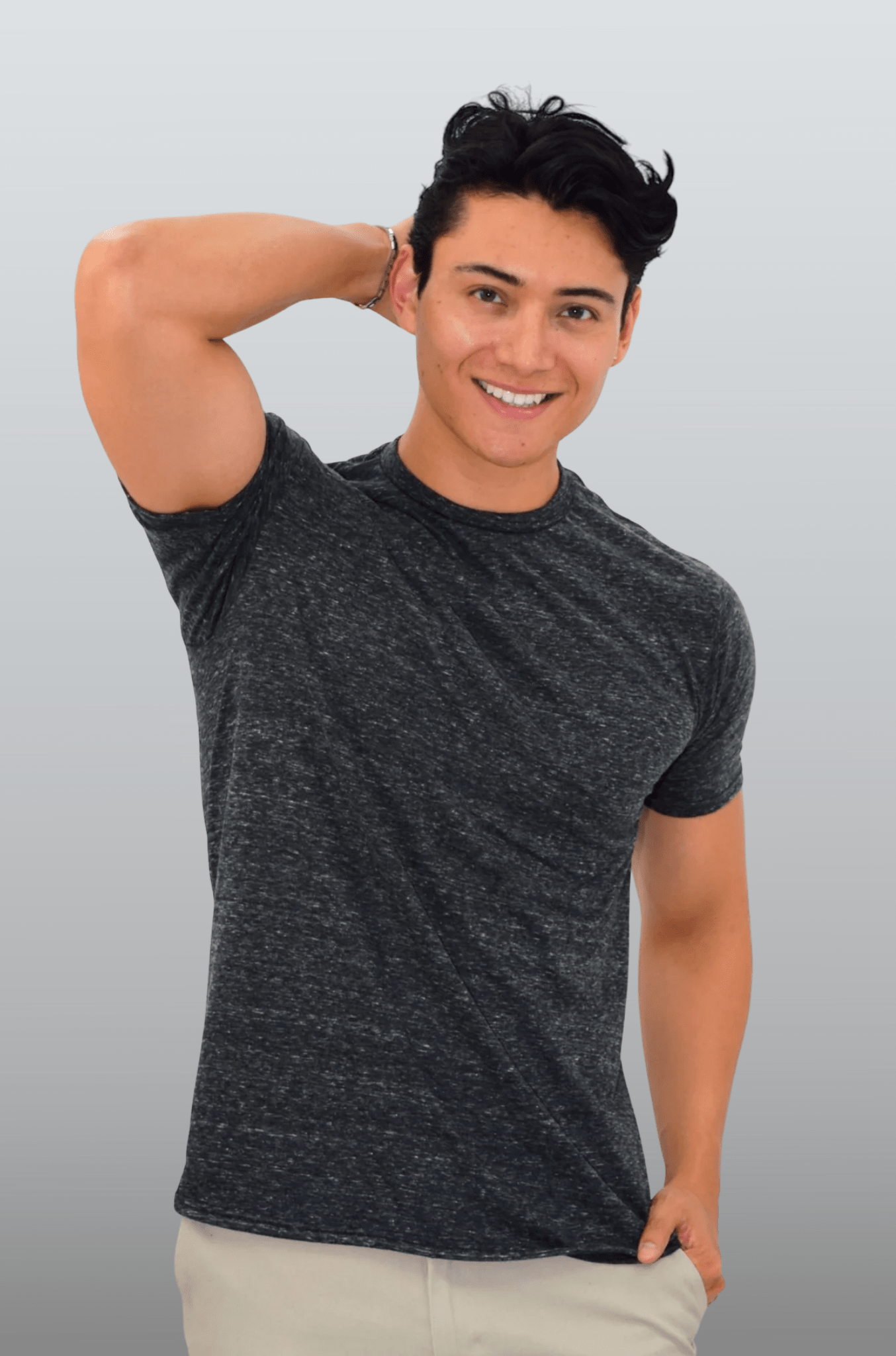 PLAYERA CUELLO REDONDO JASPE SPARTA HOMBRE #Color_Negro