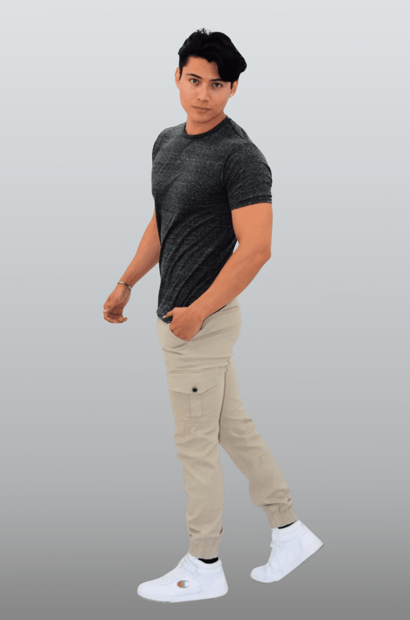 PLAYERA CUELLO REDONDO JASPE SPARTA HOMBRE #Color_Negro