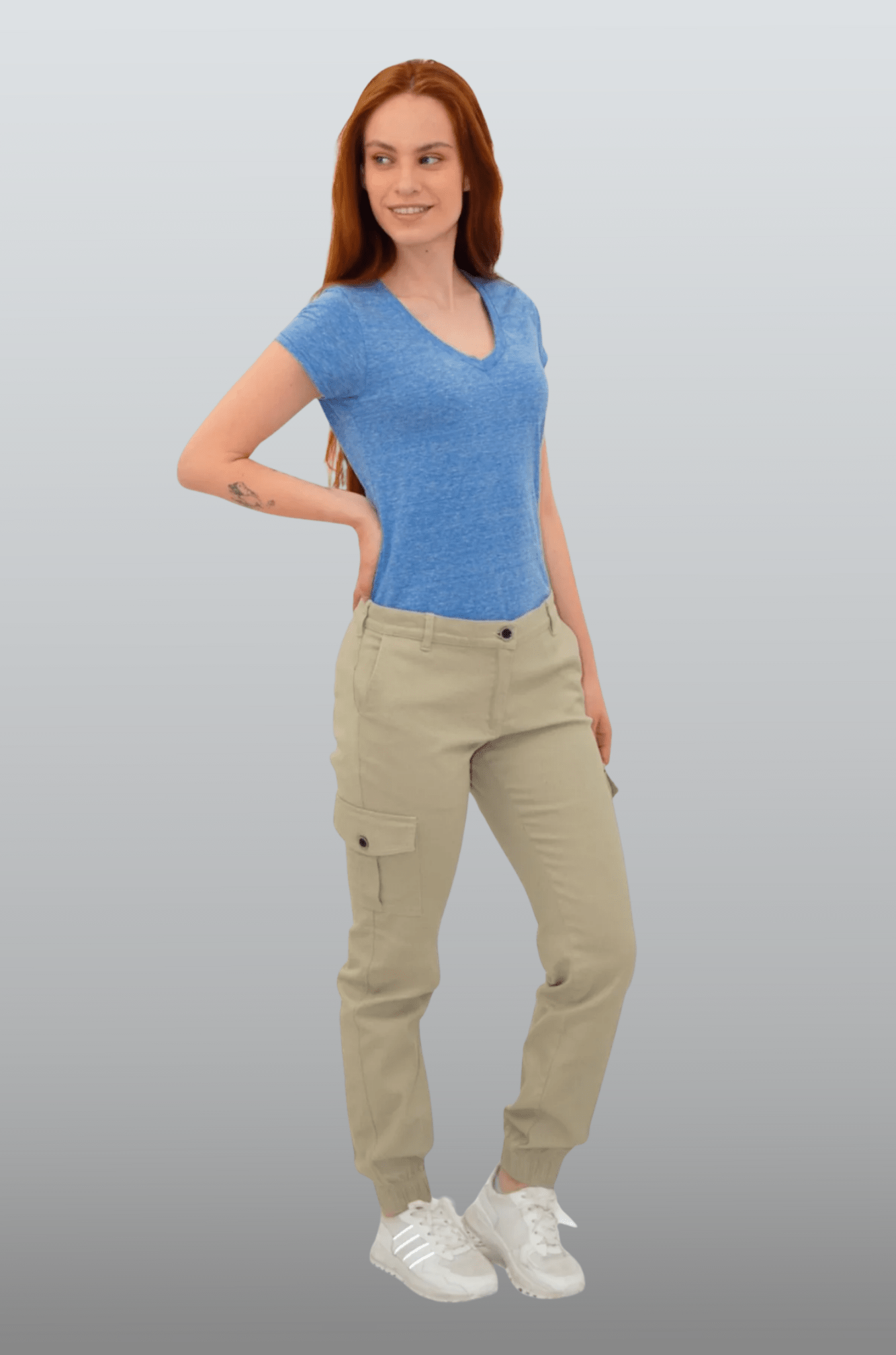 PLAYERA CUELLO V JASPE SPARTA MUJER #Color_Azul