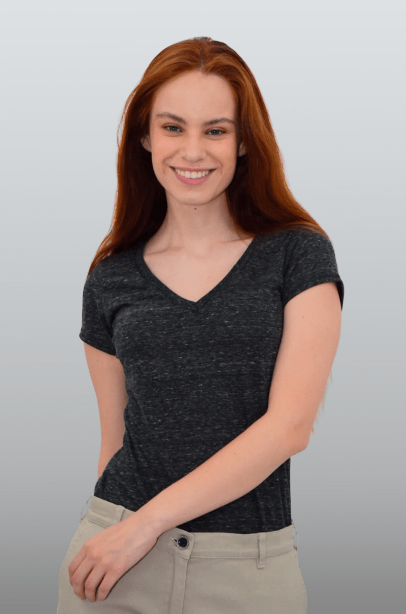 PLAYERA CUELLO V JASPE SPARTA MUJER #Color_Negro