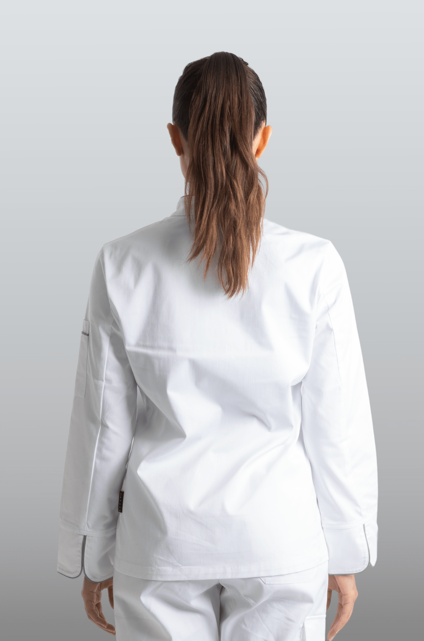 FILIPINA DE CHEF DAMA BEIRUT MANGA 3/4 #Color_Blanco - Gris