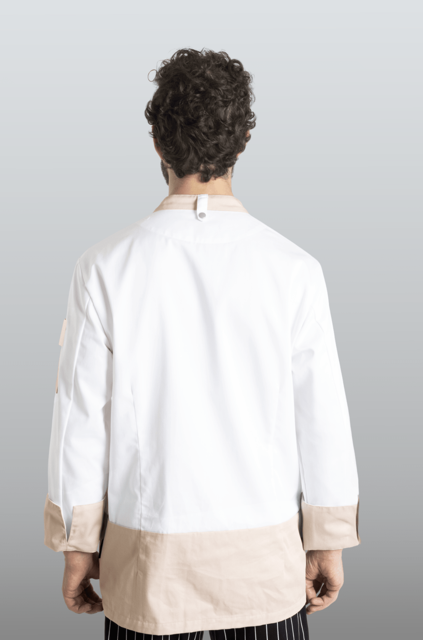 FILIPINA DE CHEF LONDRES MANGA 3/4 CABALLERO #Color_Blanco / Durazno