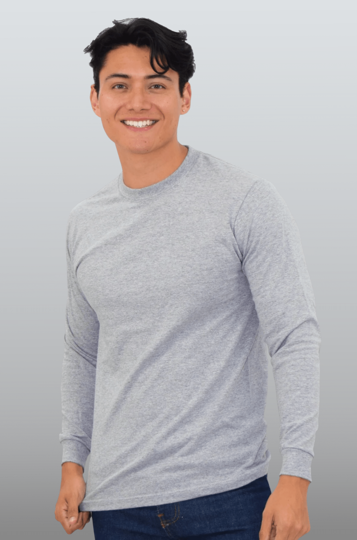 PLAYERA CUELLO REDONDO MANGA LARGA OLIMPIA UNISEX #Color_Gris