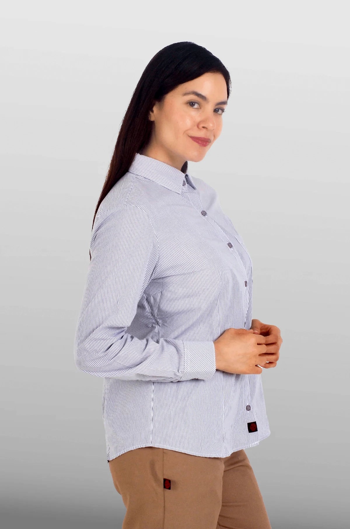 CAMISA EJECUTIVA CORTE REGULAR MÚNICH MUJER #Color_Gris