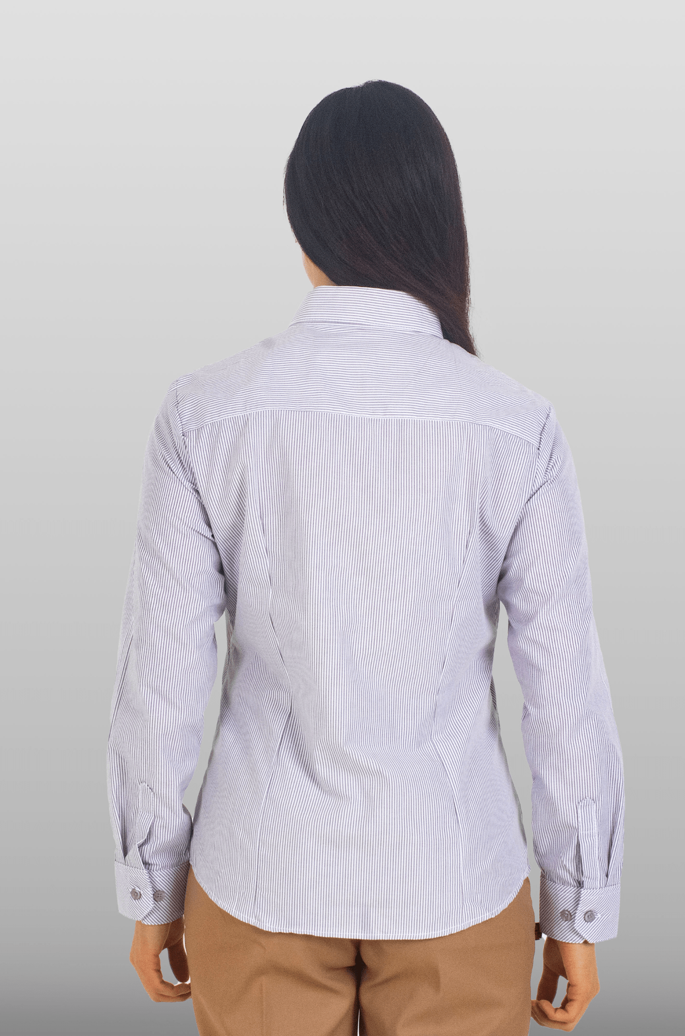 CAMISA EJECUTIVA CORTE REGULAR MÚNICH MUJER #Color_Blanco - Gris