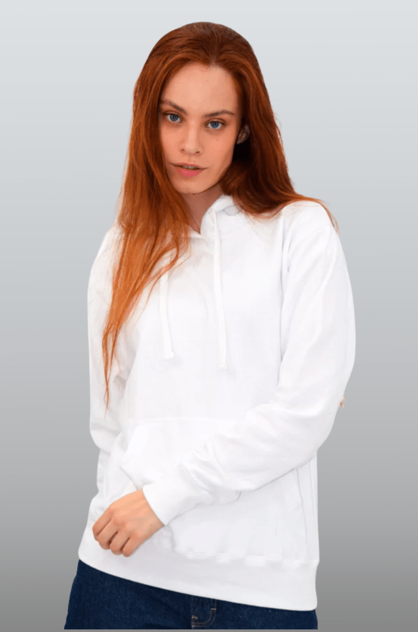 SUDADERA CON CAPUCHA AMBERES UNISEX #Color_Blanco
