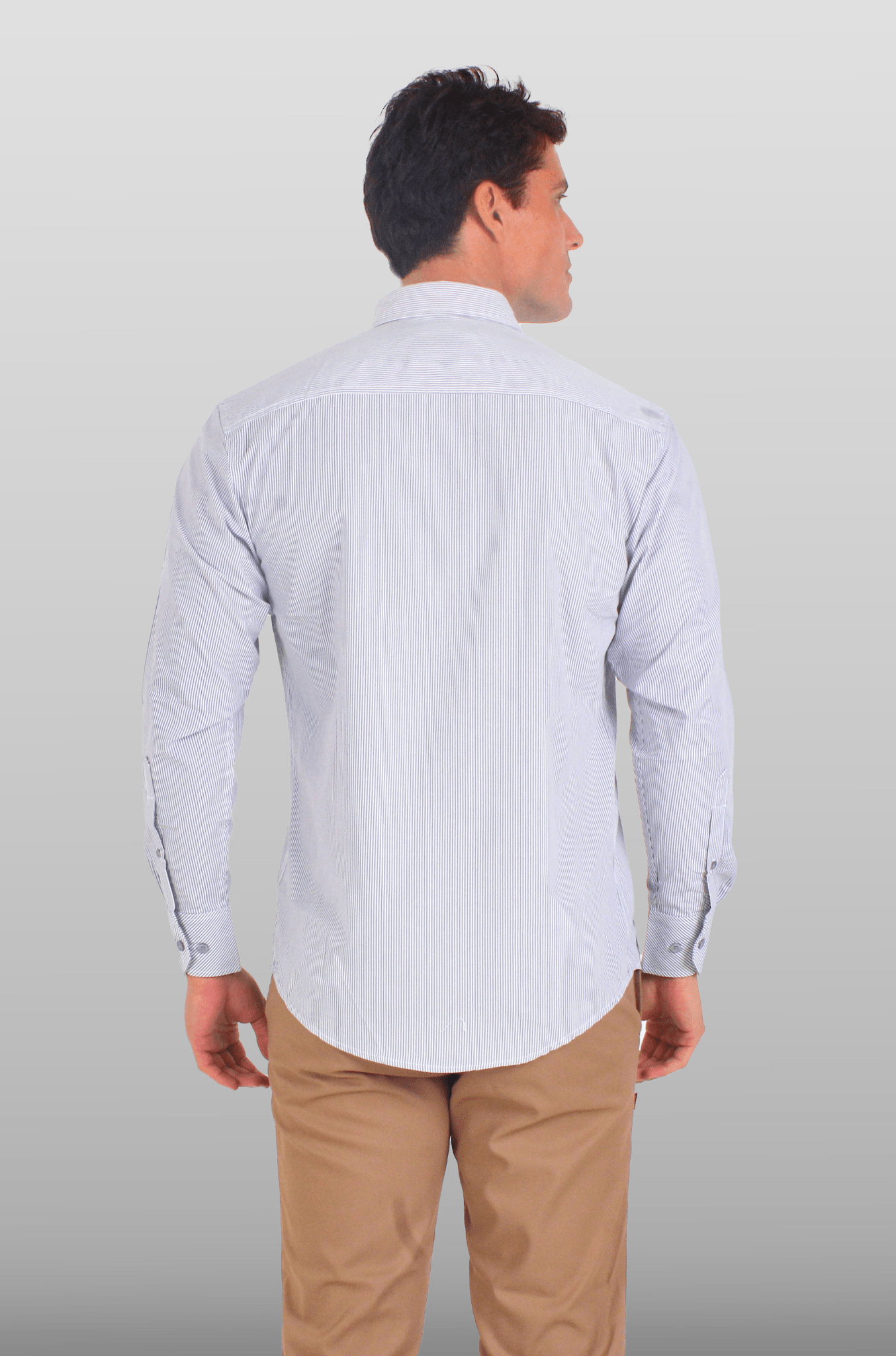 CAMISA EJECUTIVA CORTE REGULAR MÚNICH HOMBRE #Color_Blanco - Gris