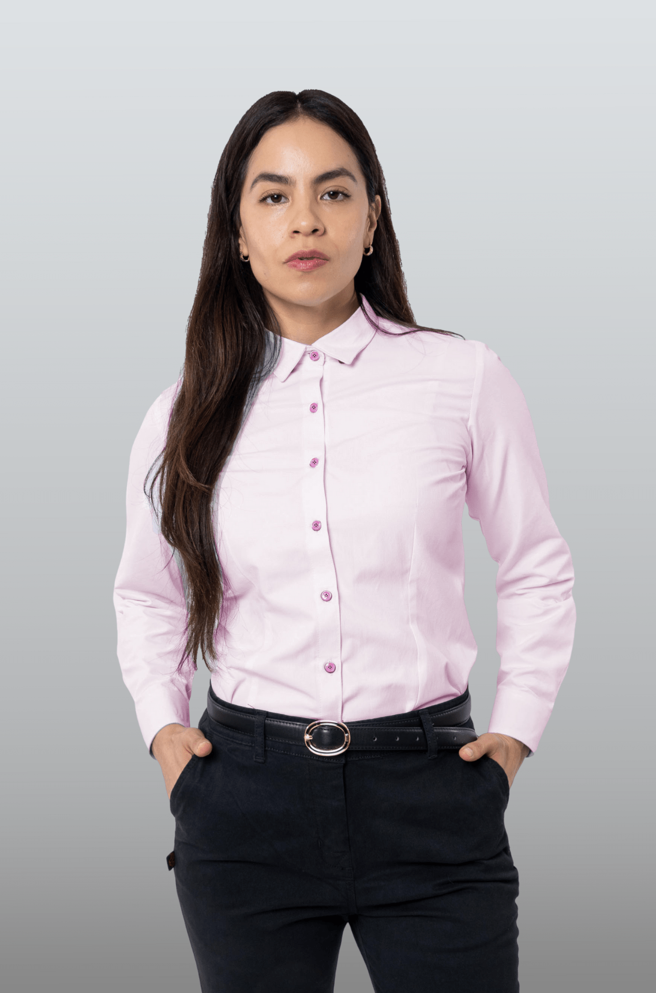 CAMISA FORMAL SLIM FIT MANGA LARGA BIRMINGHAM MUJER #Color_Rosa