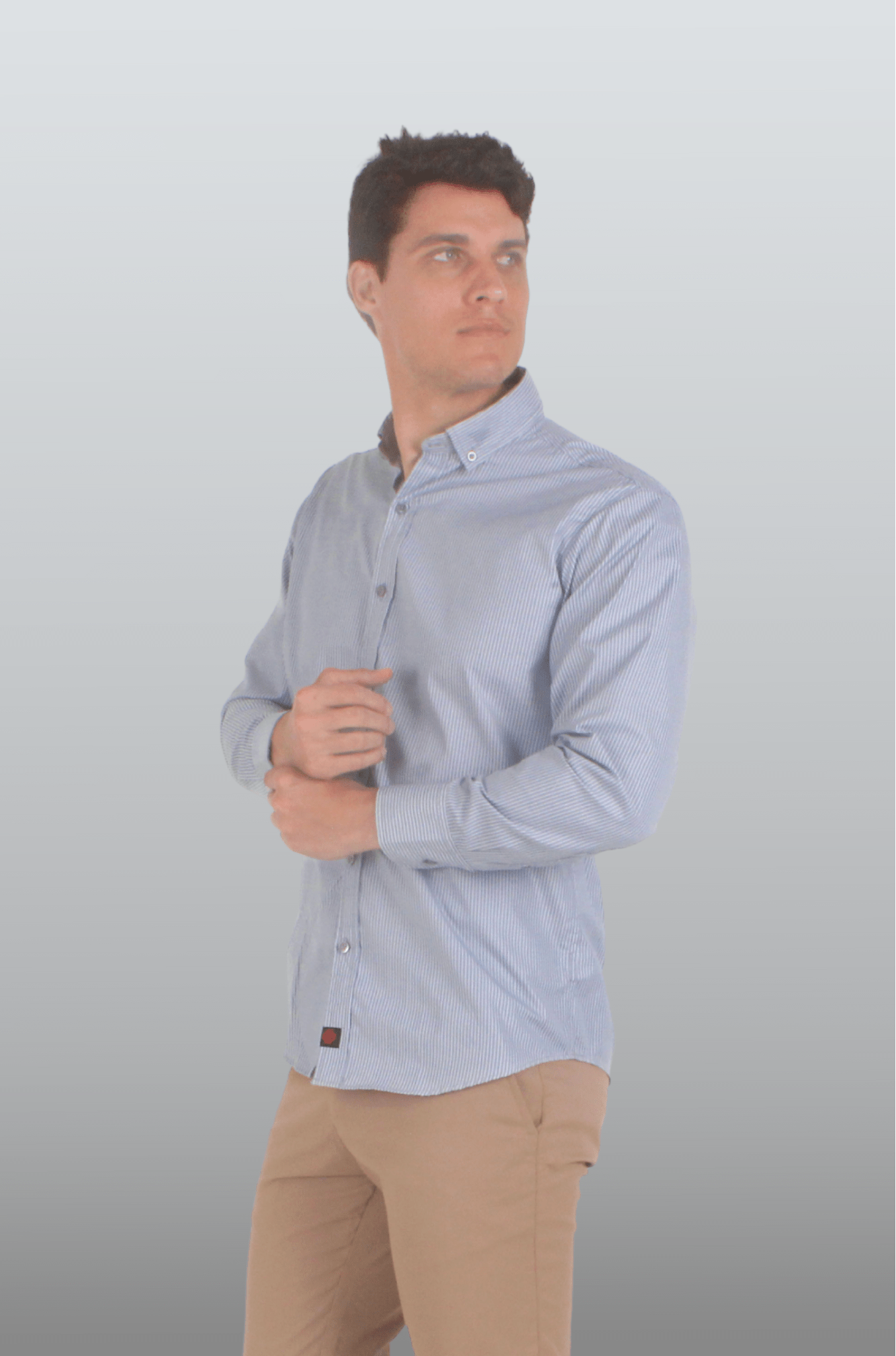 CAMISA EJECUTIVA PORTO HOMBRE #Color_Blanco - Gris