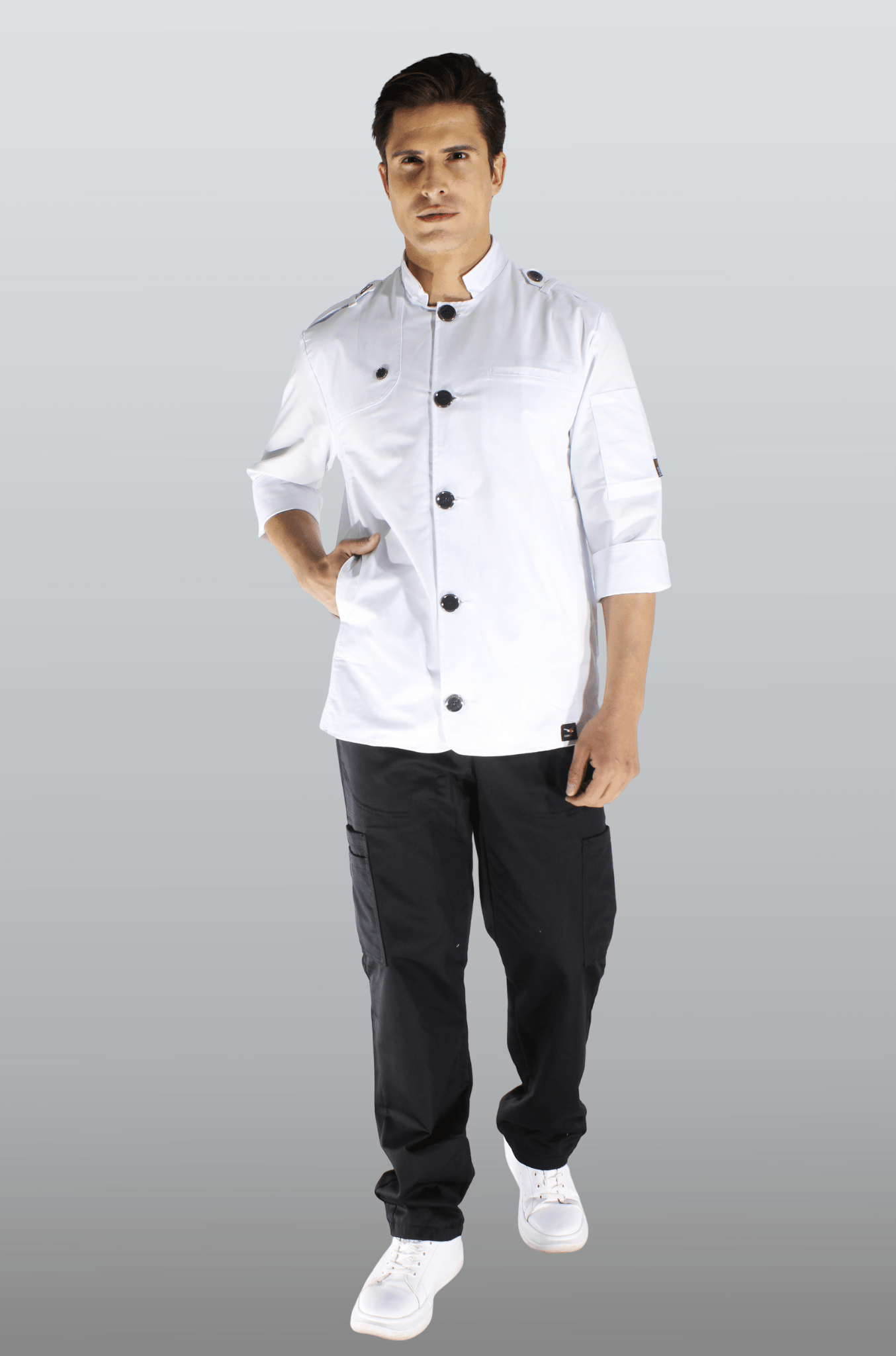 PANTALÓN CHEF RAYAS SEÚL HOMBRE #Color_Negro