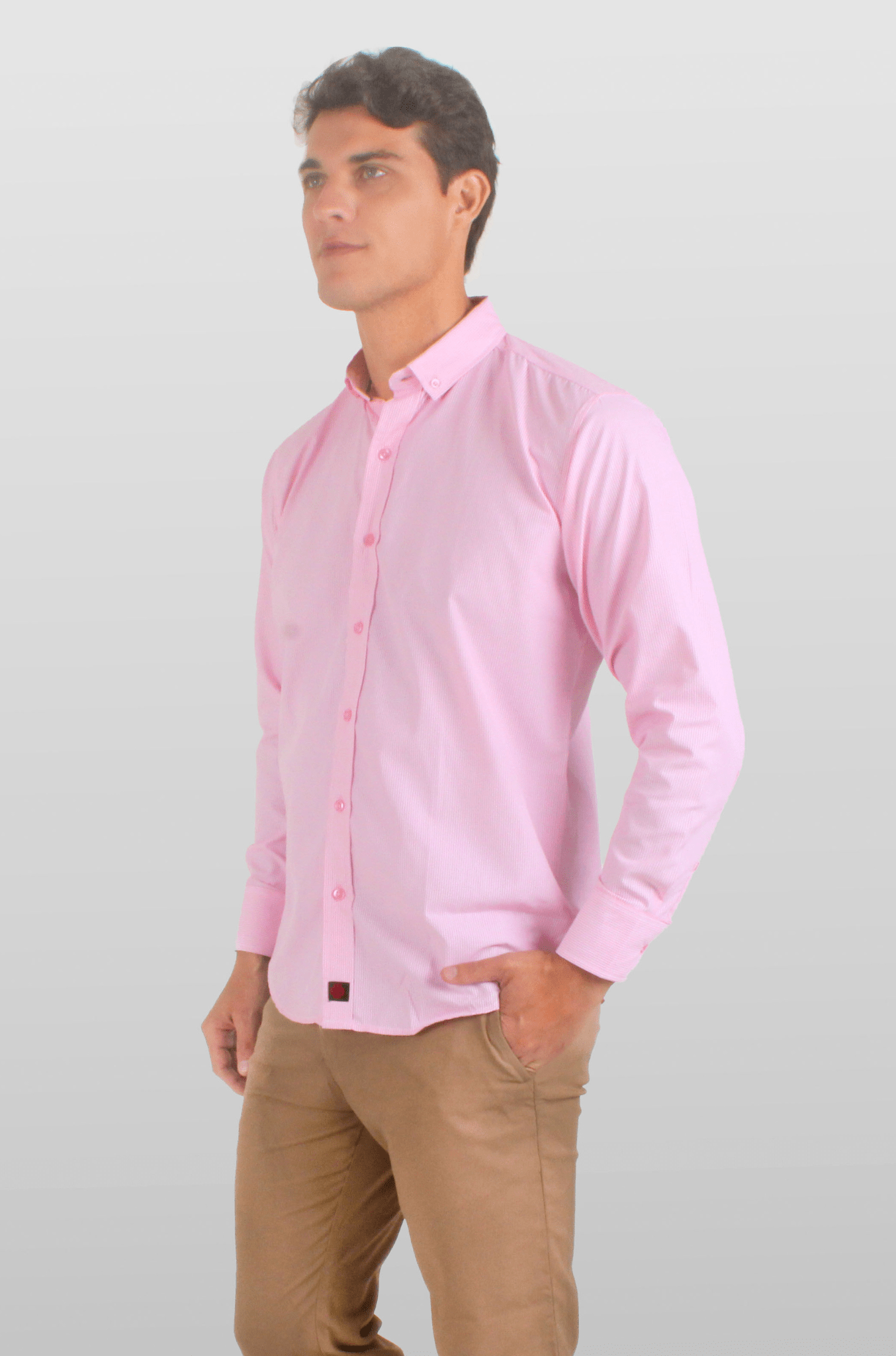 CAMISA EJECUTIVA DE CUADROS HOMBRE TURÍN #Color_Rosa