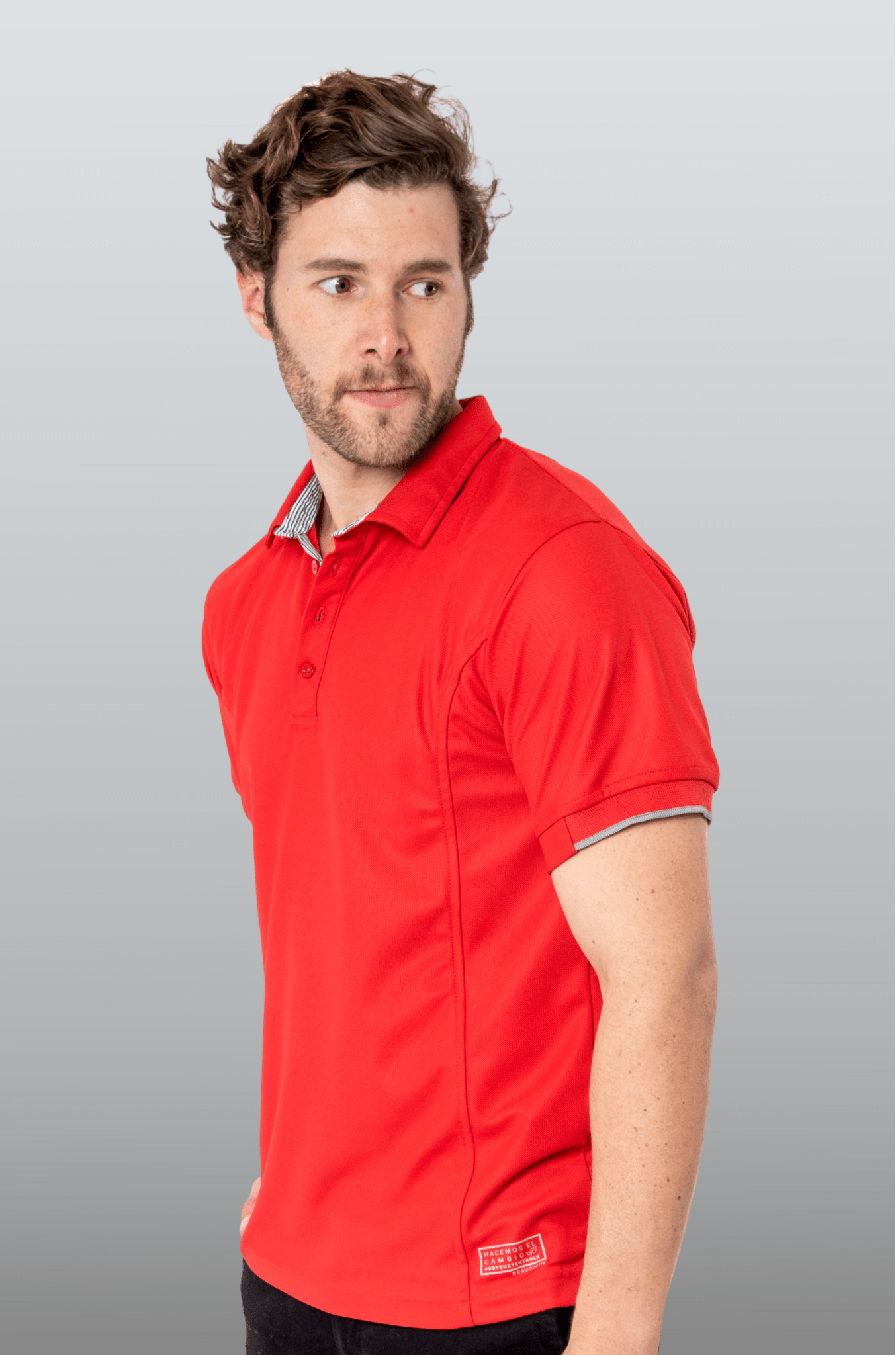 PLAYERA POLO HILO DE PET BILBAO HOMBRE #Color_Rojo