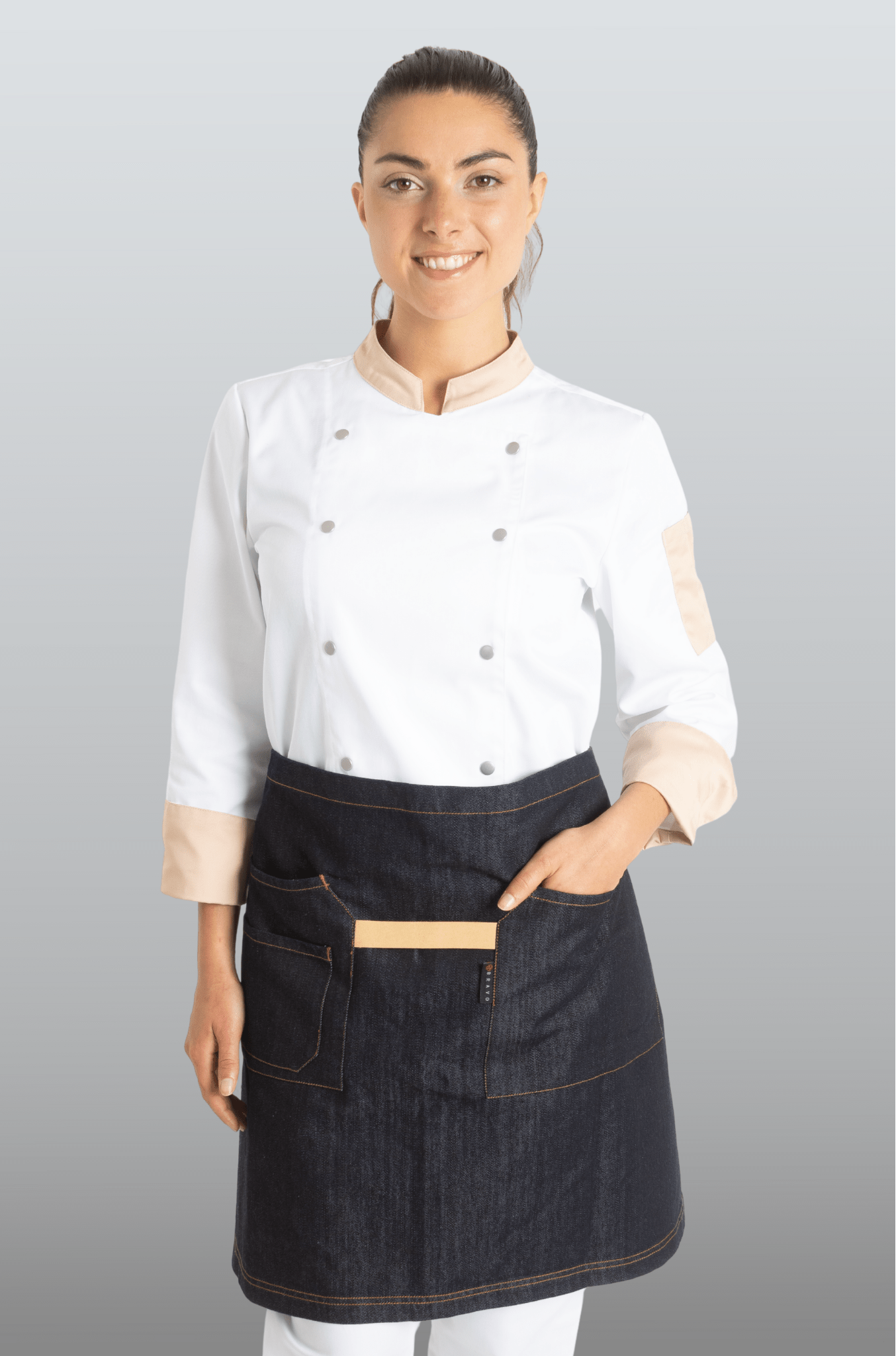 MEDIO MANDIL PARA MESERO OVIEDO UNISEX