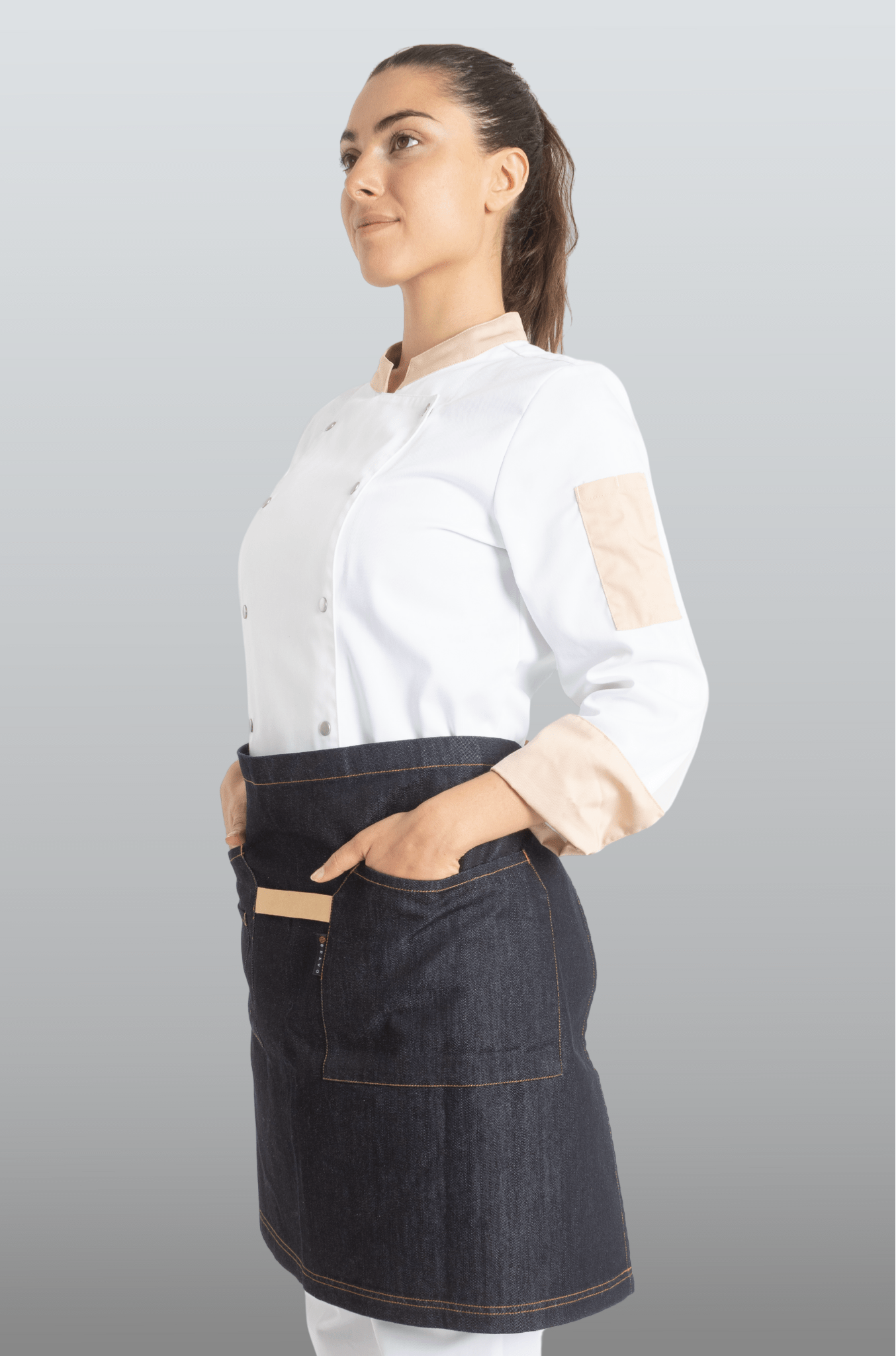 MEDIO MANDIL PARA MESERO OVIEDO UNISEX