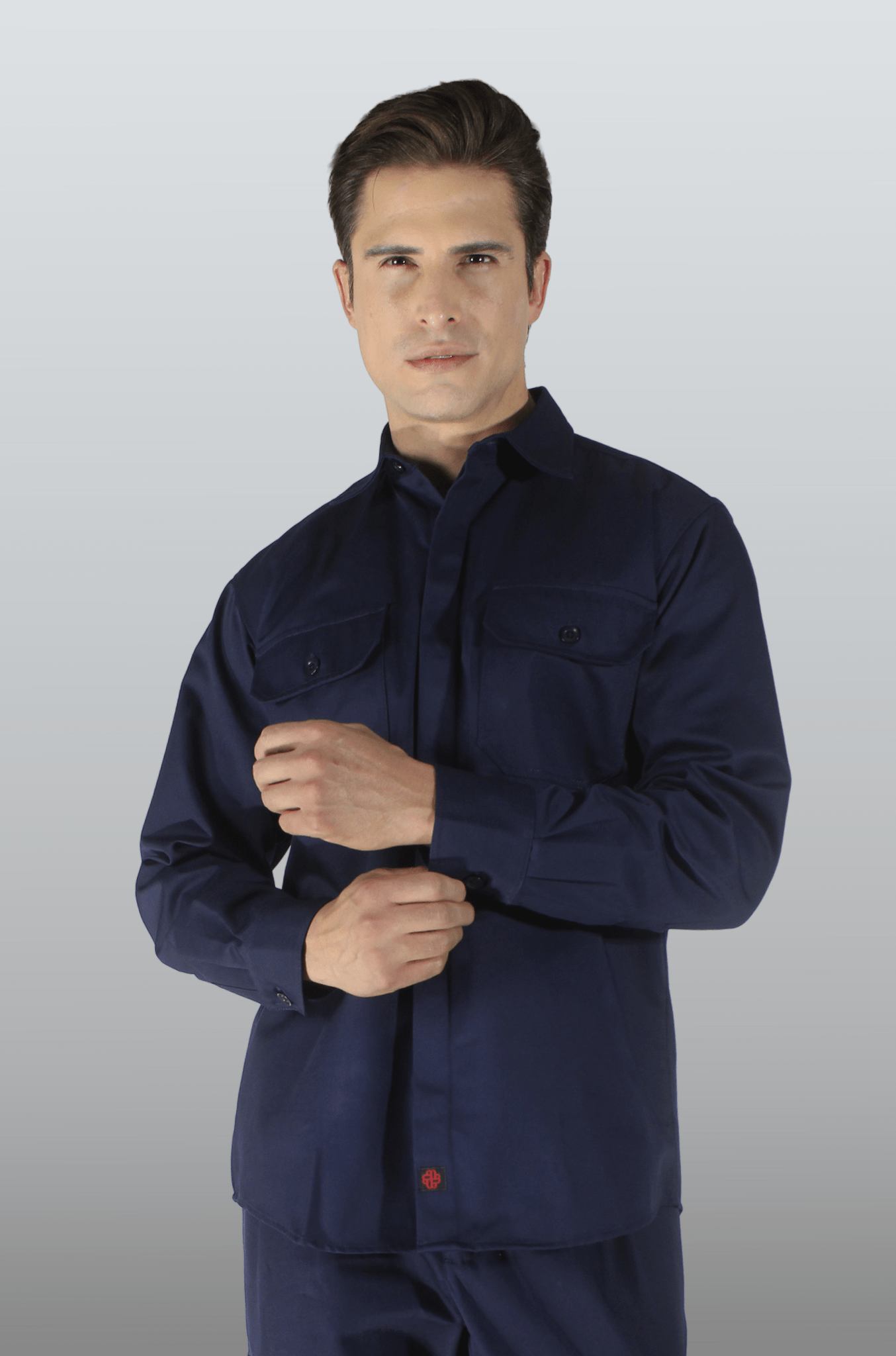 CAMISOLA CAIRO GABARDINA MANGA LARGA UNISEX #Color_Azul Marino