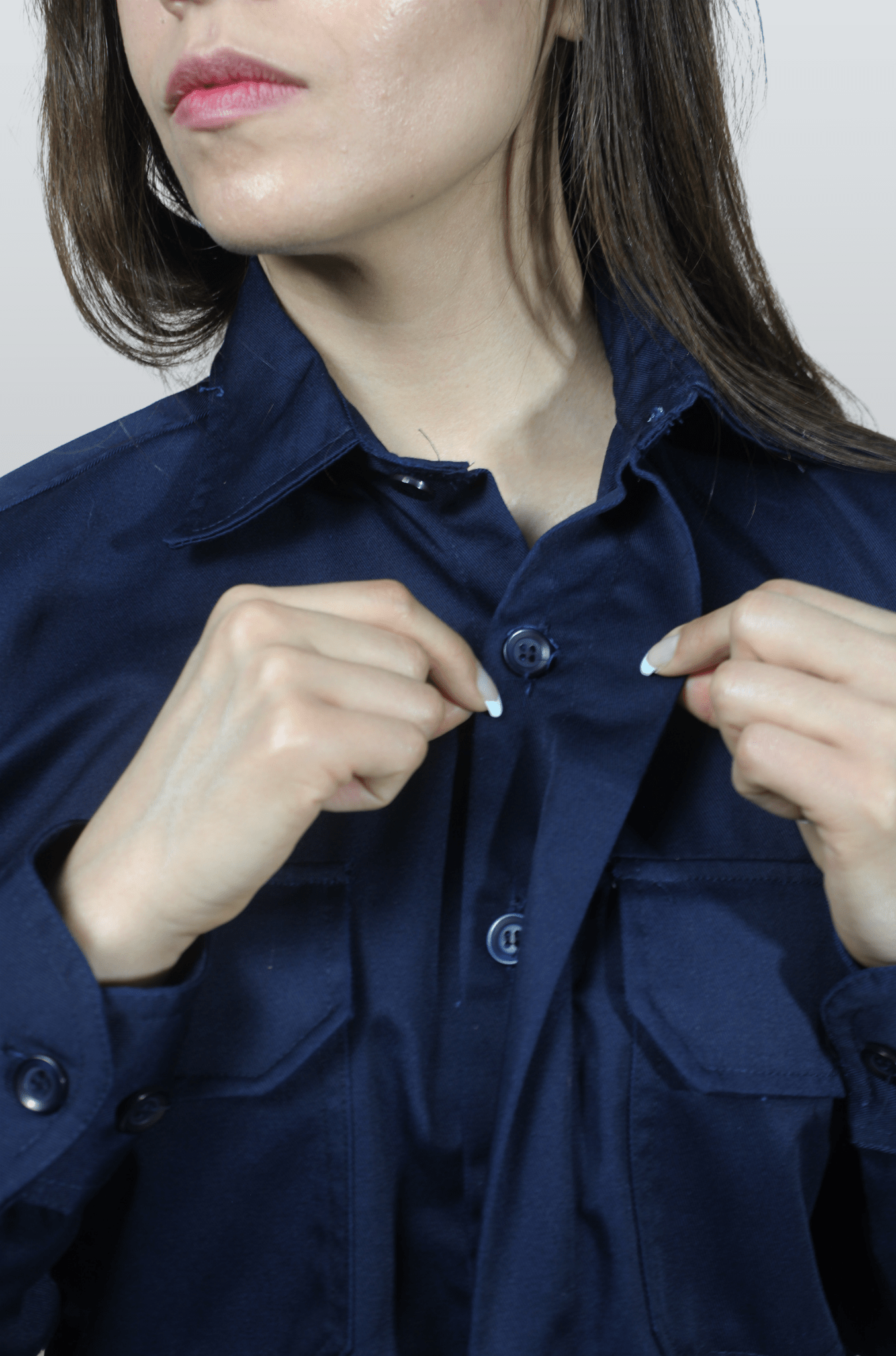 CAMISOLA CAIRO GABARDINA MANGA LARGA UNISEX #Color_Azul Marino