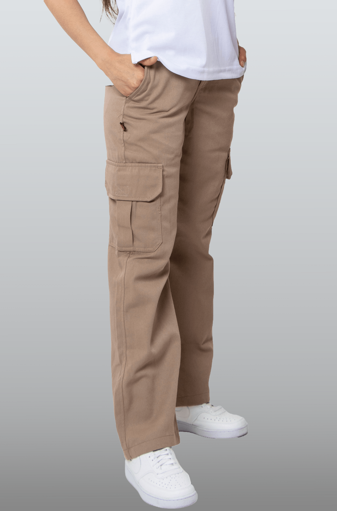 PANTALÓN DE TRABAJO TIPO CARGO TORONTO MUJER #Color_Cafe