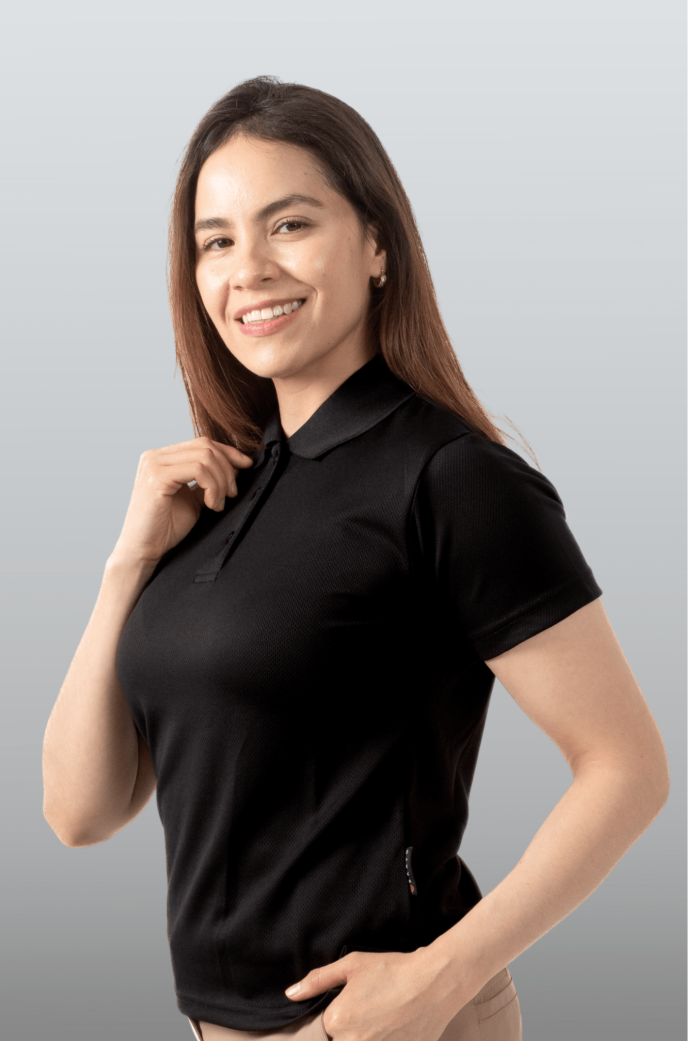PLAYERA POLO CARACAS MUJER #Color_Negro