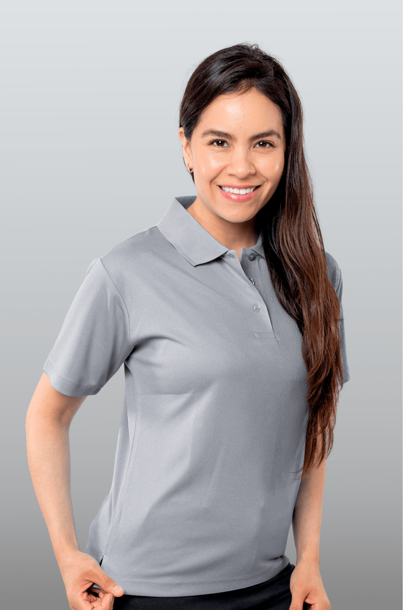 PLAYERA POLO CARACAS MUJER #Color_Gris