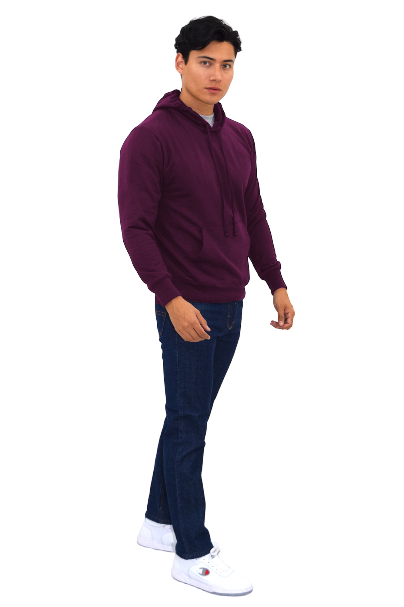 SUDADERA CON CAPUCHA AMBERES UNISEX #Color_Vino