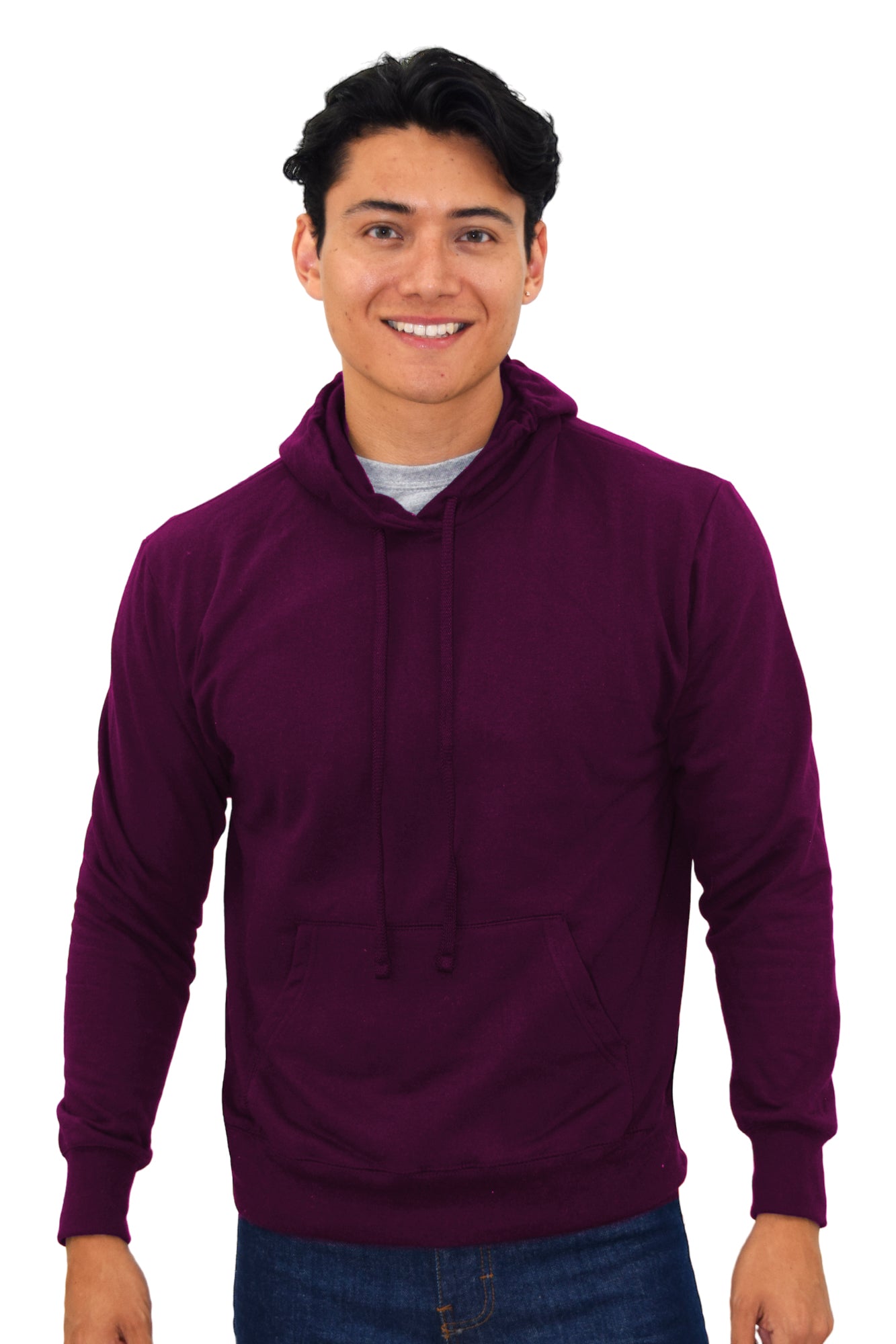 SUDADERA CON CAPUCHA AMBERES UNISEX #Color_Vino
