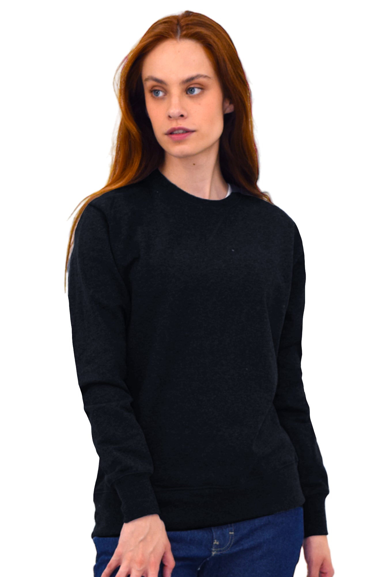 SUDADERA CUELLO REDONDO BRUSELAS UNISEX #Color_Negro