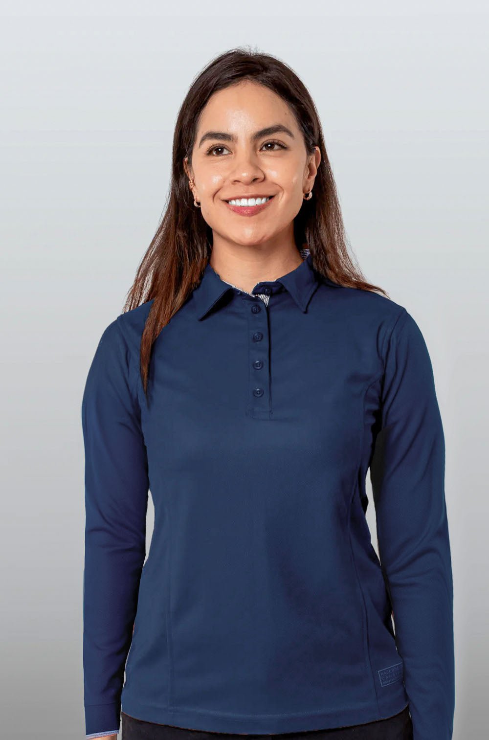 PLAYERA POLO HILO DE PET MANGA LARGA BILBAO MUJER #Color_Azul Marino