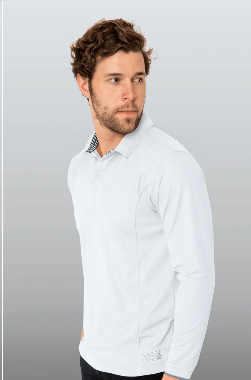 PLAYERA POLO HILO DE PET MANGA LARGA BILBAO HOMBRE #Color_Blanco