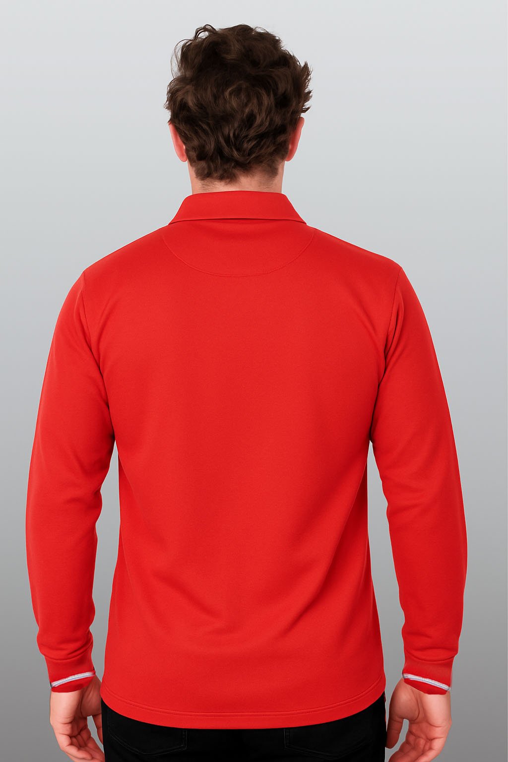 PLAYERA POLO HILO DE PET MANGA LARGA BILBAO HOMBRE #Color_Rojo