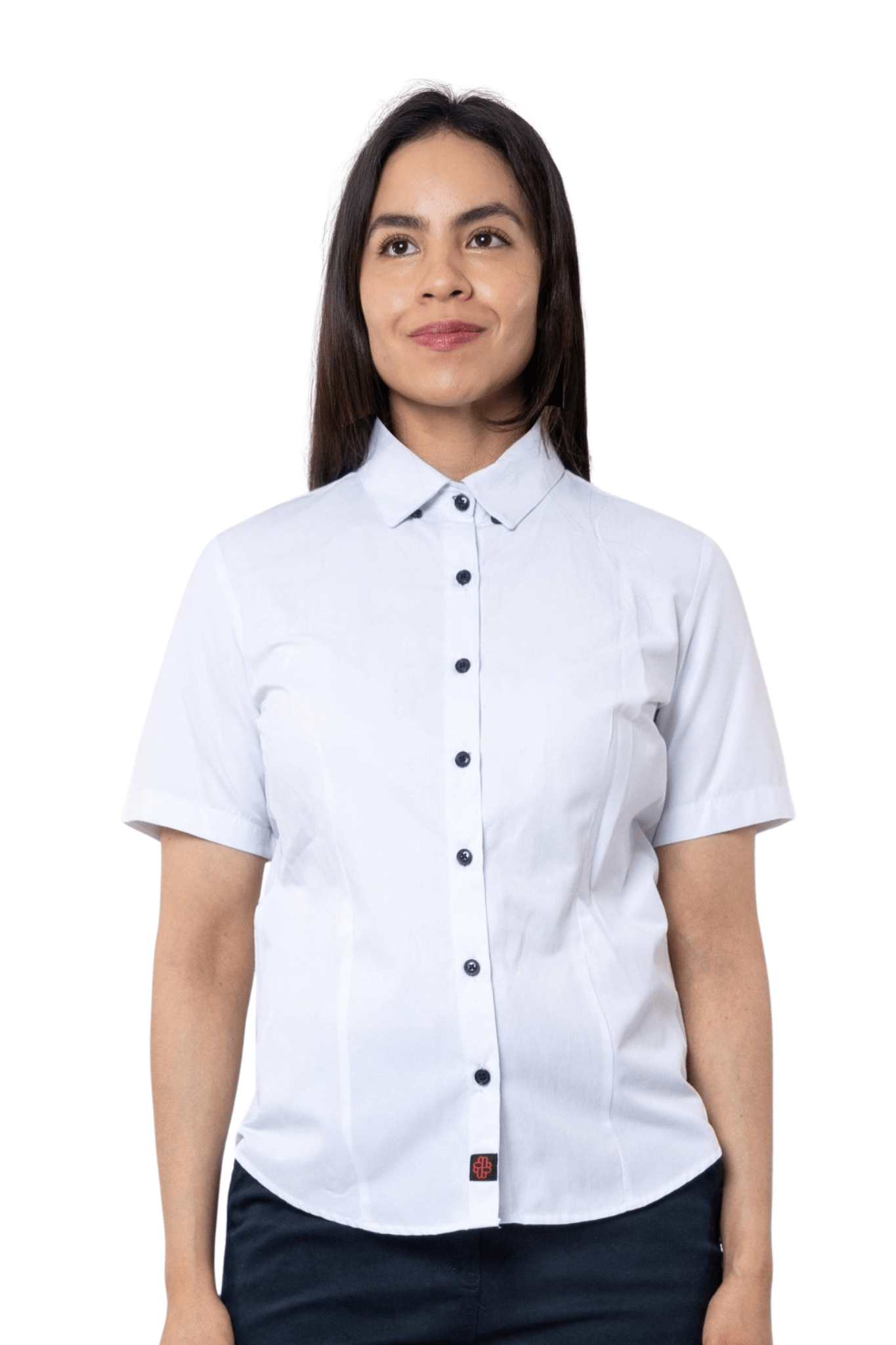 CAMISA FORMAL SLIM FIT MANGA CORTA BIRMINGHAM MUJER #Color_Blanco
