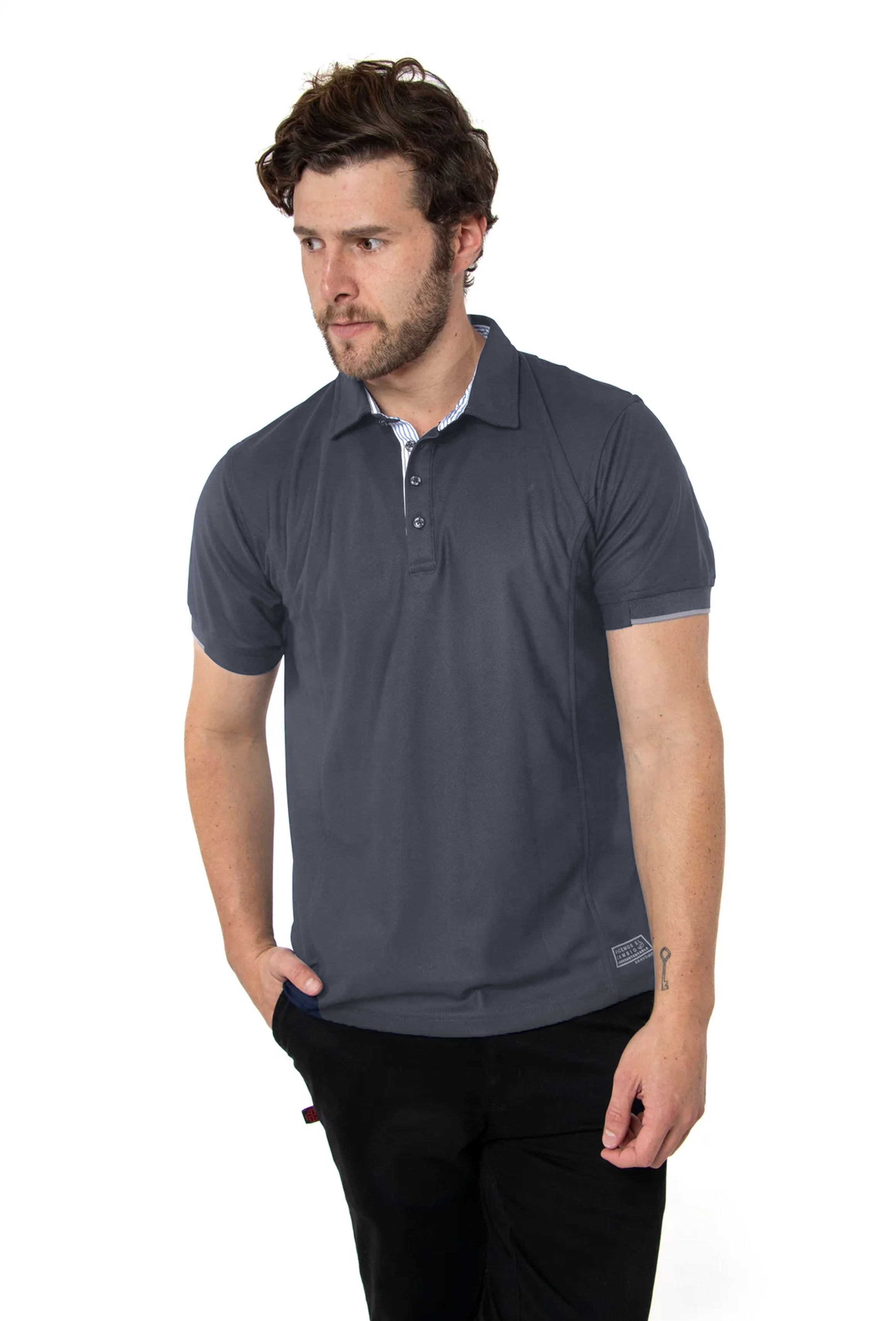 PLAYERA POLO SUSTENTABLE BILBAO HOMBRE #Color_Gris