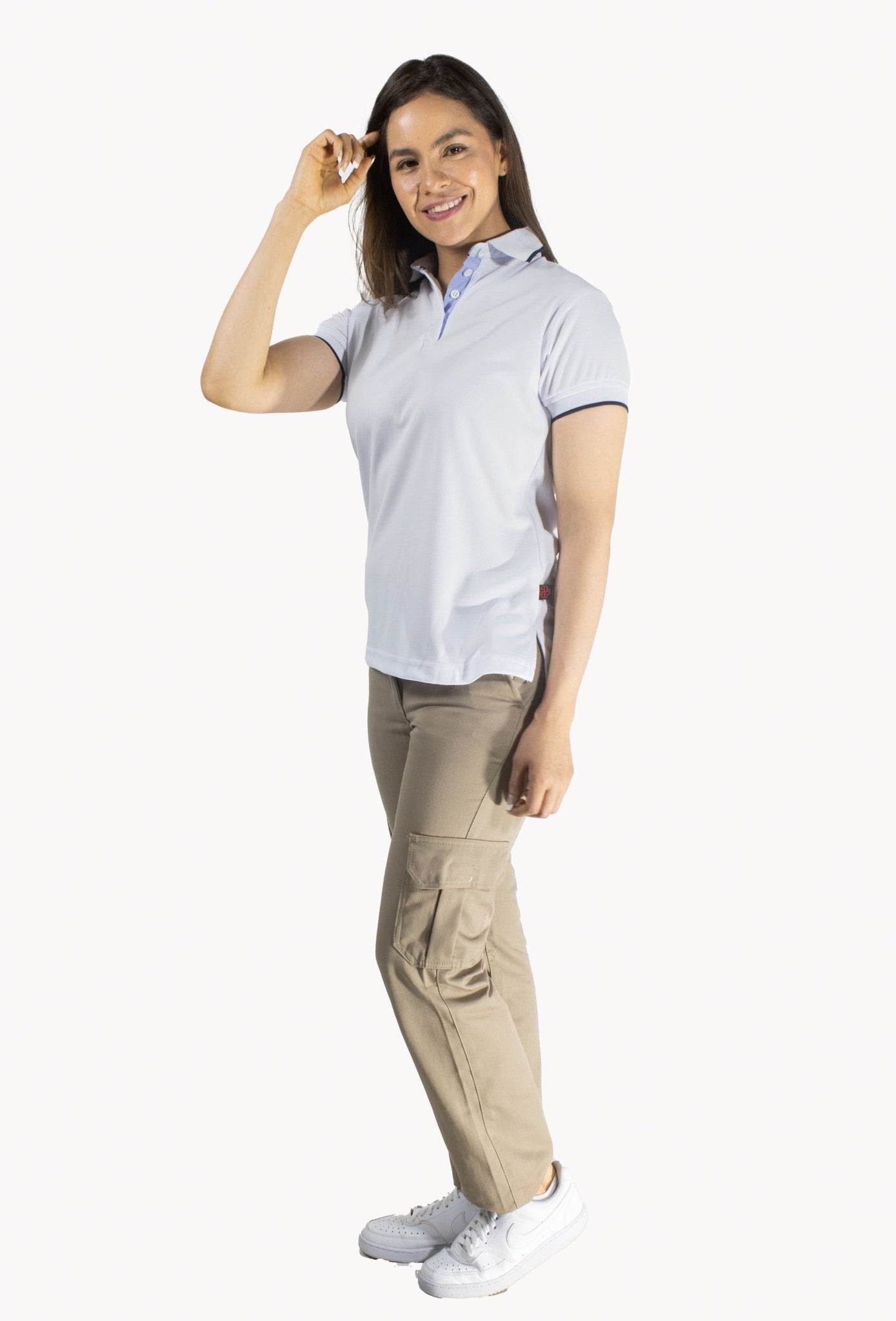 PLAYERA TIPO POLO DRY FIT ÁMSTERDAM MUJER #Color_Blanco