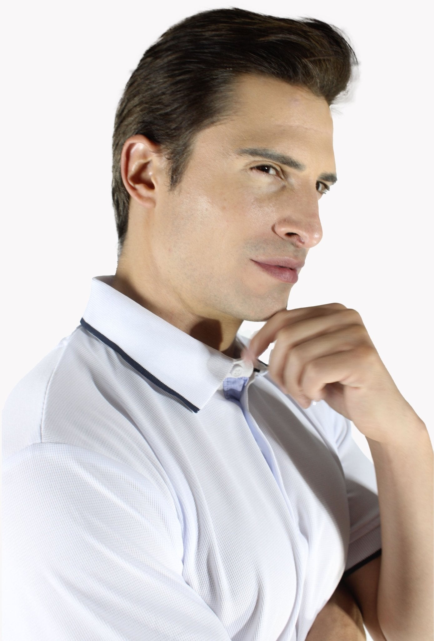 PLAYERA TIPO POLO DRY FIT ÁMSTERDAM HOMBRE #Color_Blanco