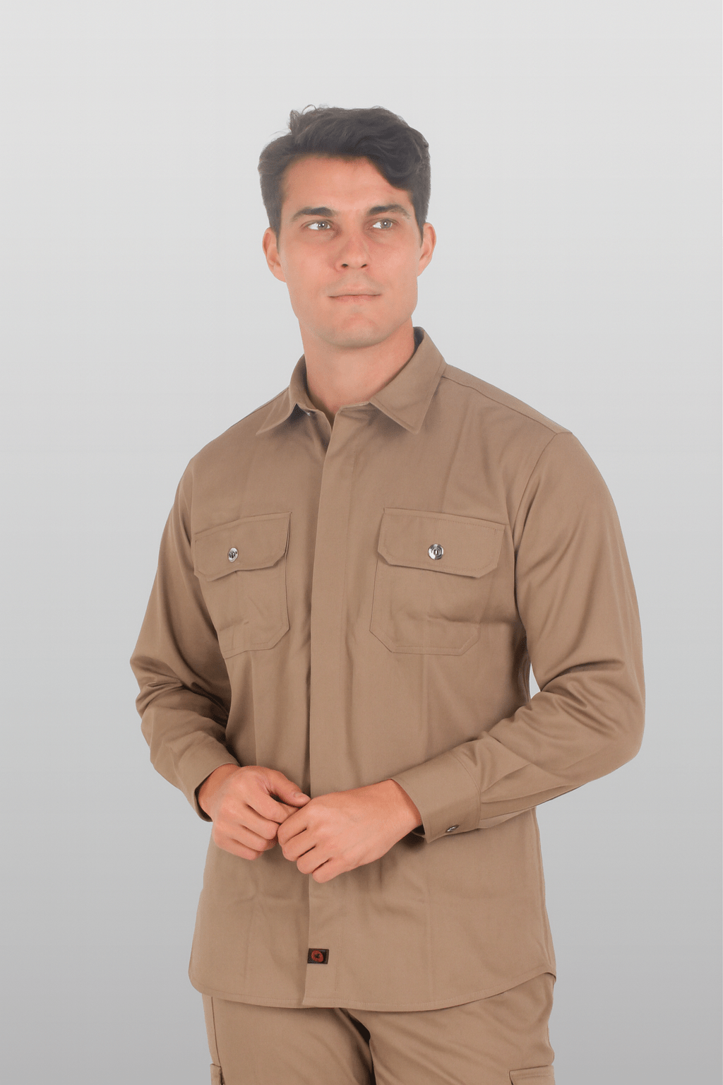 CAMISOLA CAIRO GABARDINA MANGA LARGA UNISEX #Color_Cafe