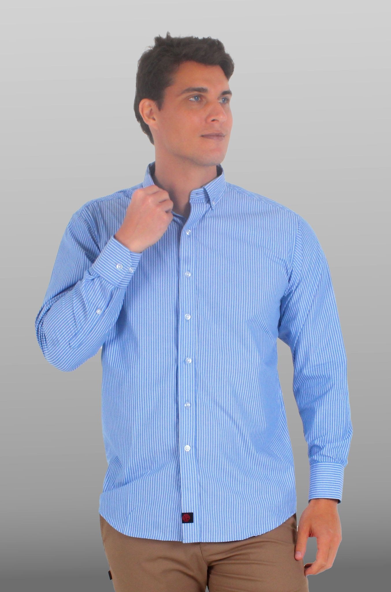 CAMISA EJECUTIVA PORTO HOMBRE #Color_Blanco / Azul