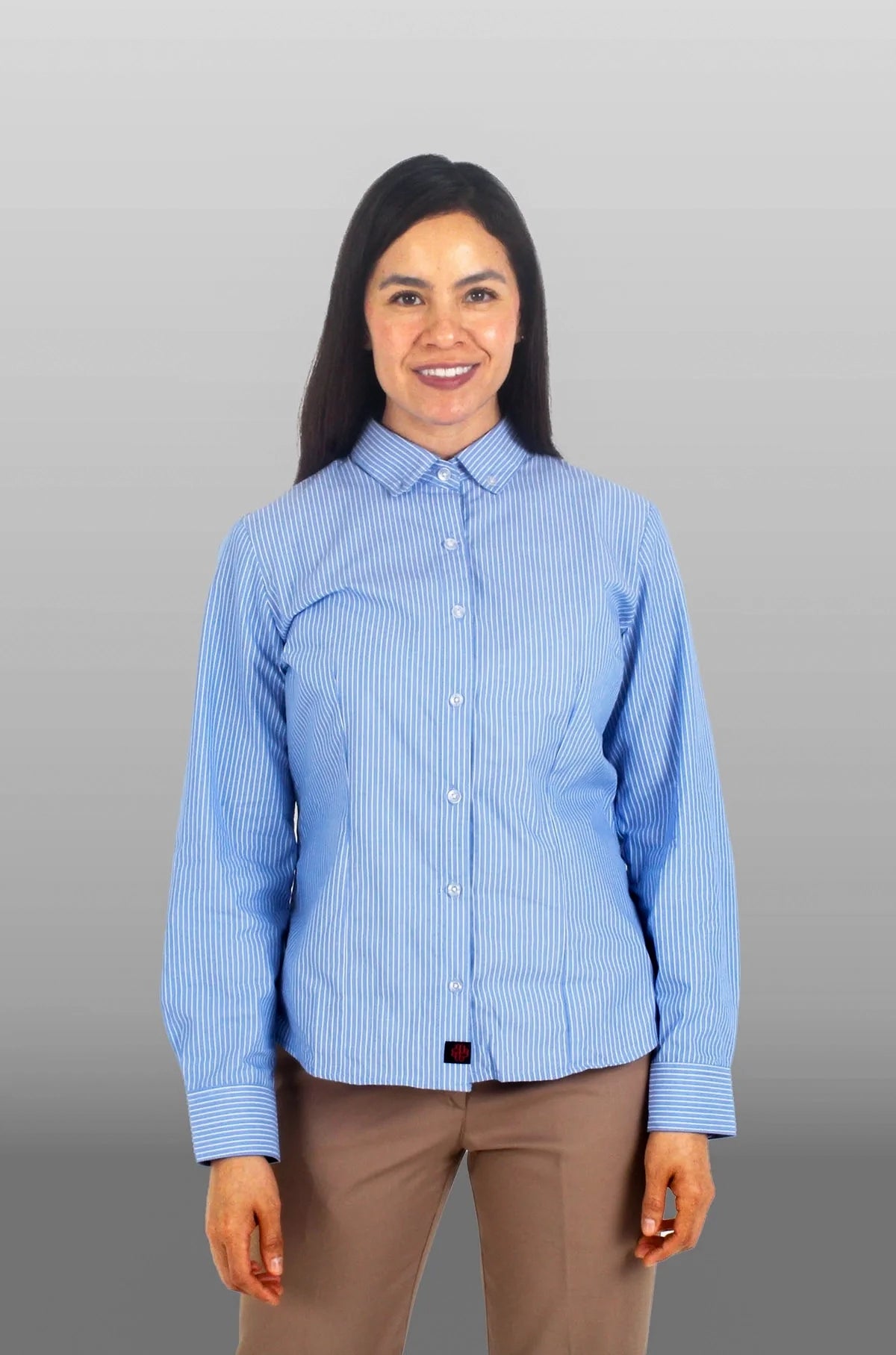 CAMISA FORMAL MANGA LARGA PORTO MUJER #Color_Azul