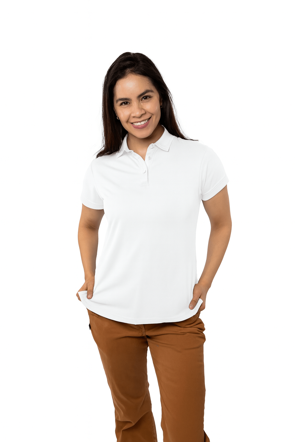PLAYERA TIPO POLO DRY FIT PAMPLONA MUJER SUSTENTABLE #Color_Blanco