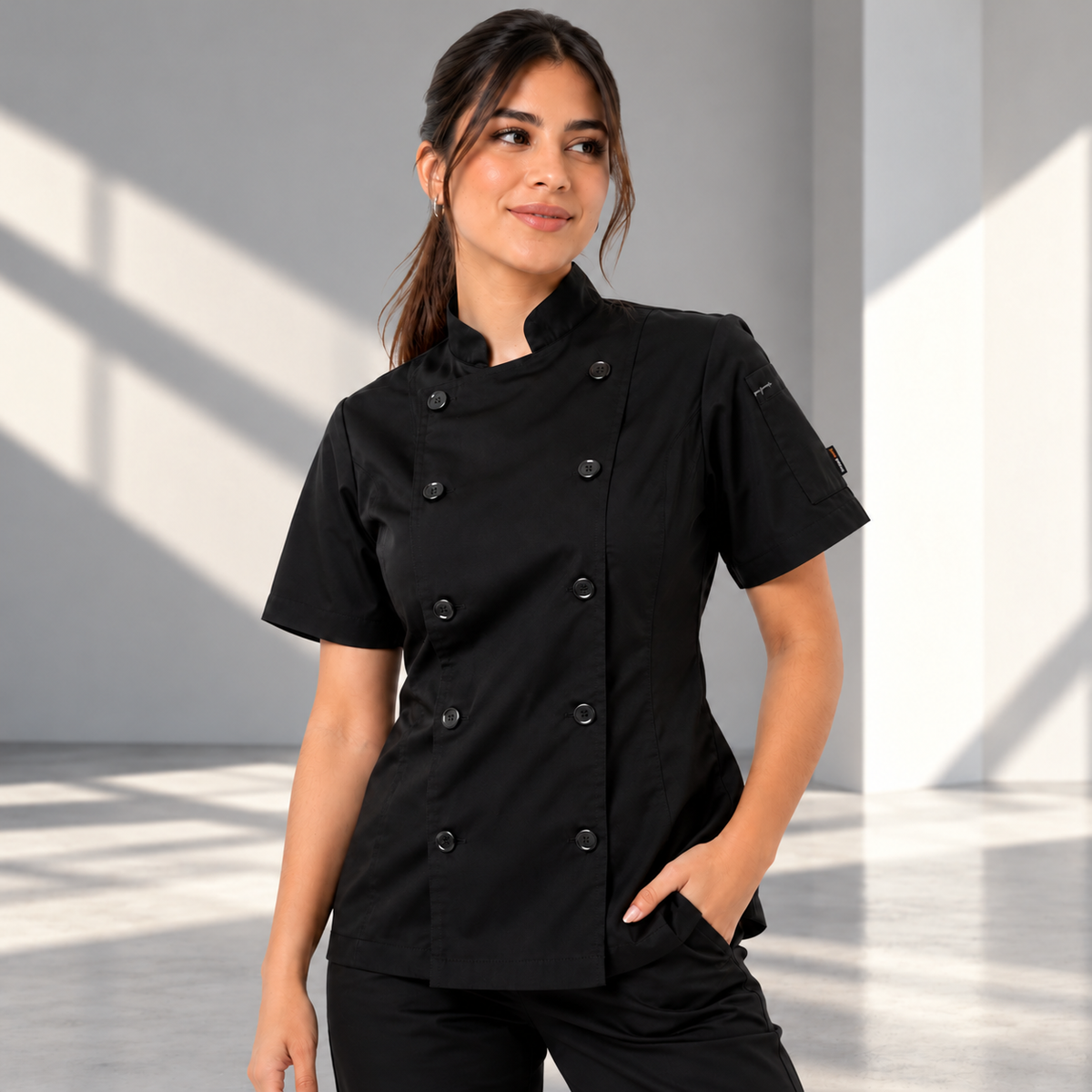 FILIPINA DE CHEF MANGA CORTA HONOLULU MUJER #Color_Negro