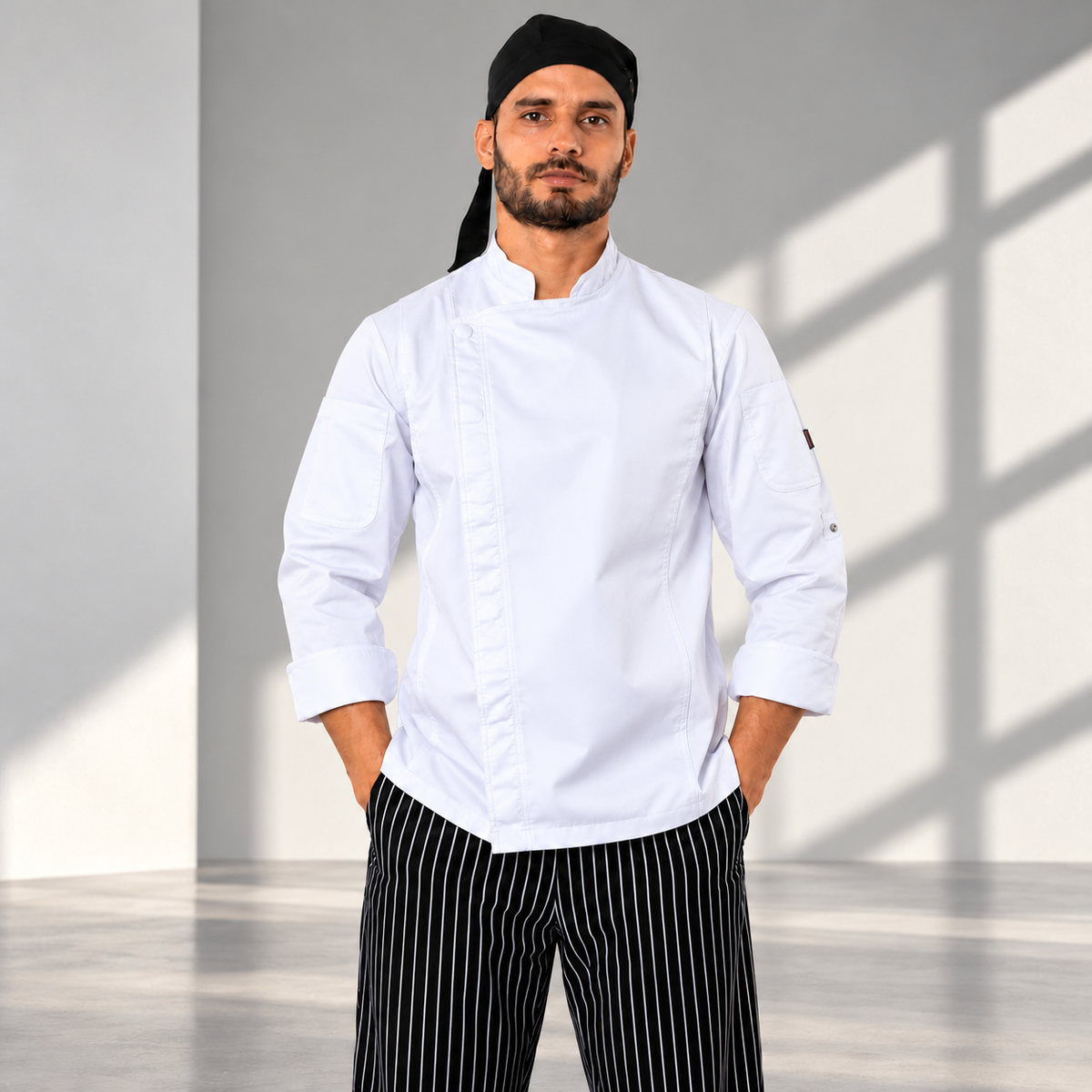FILIPINA CHEF CON CIERRE FRONTAL VIENA HOMBRE #Color_Blanco