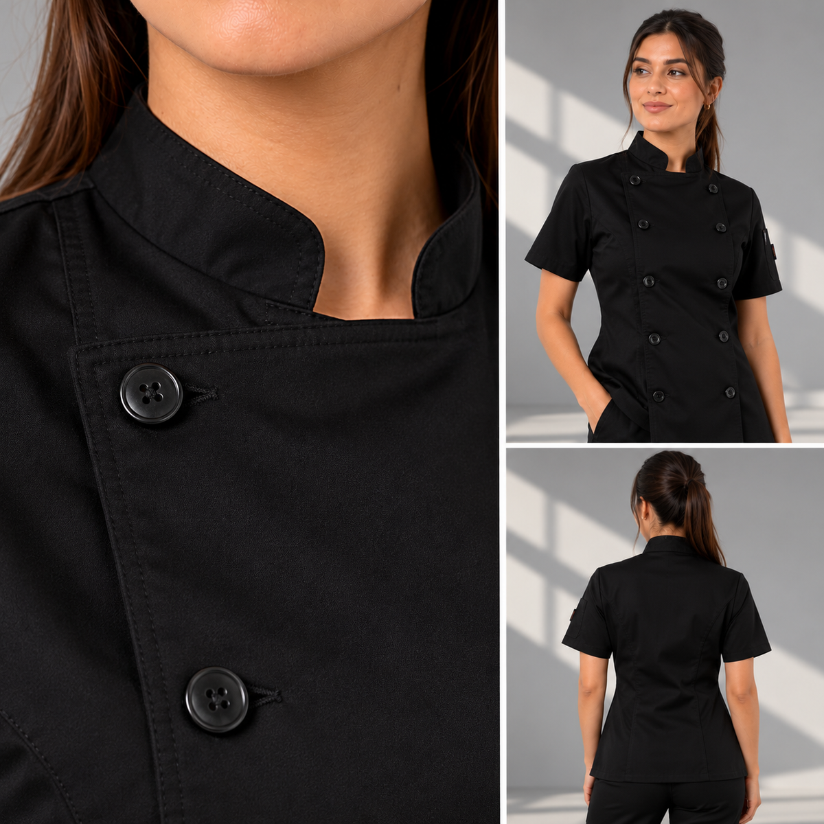 FILIPINA DE CHEF MANGA CORTA HONOLULU MUJER #Color_Negro