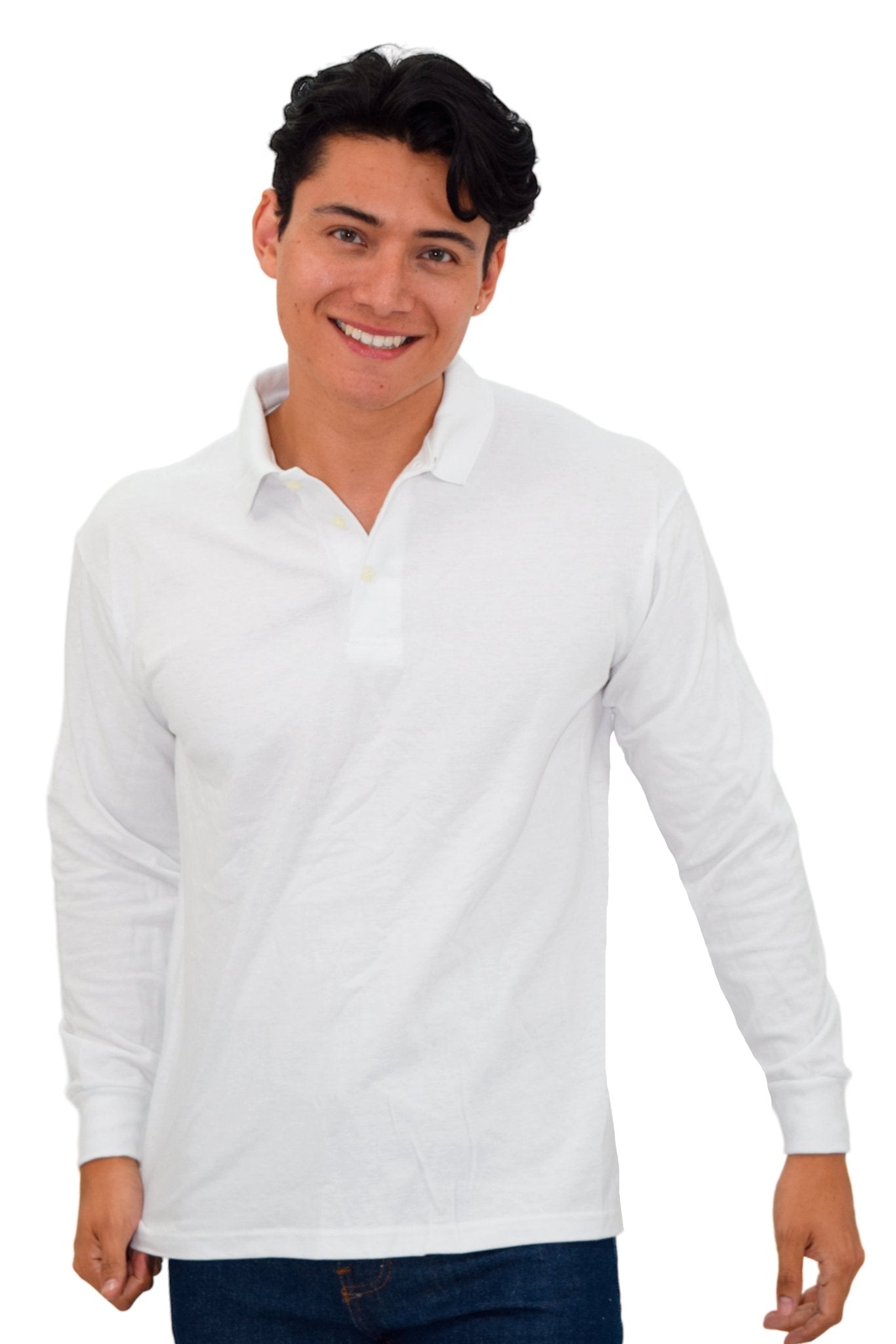PLAYERA TIPO POLO MANGA LARGA ROMA UNISEX #Color_Blanco
