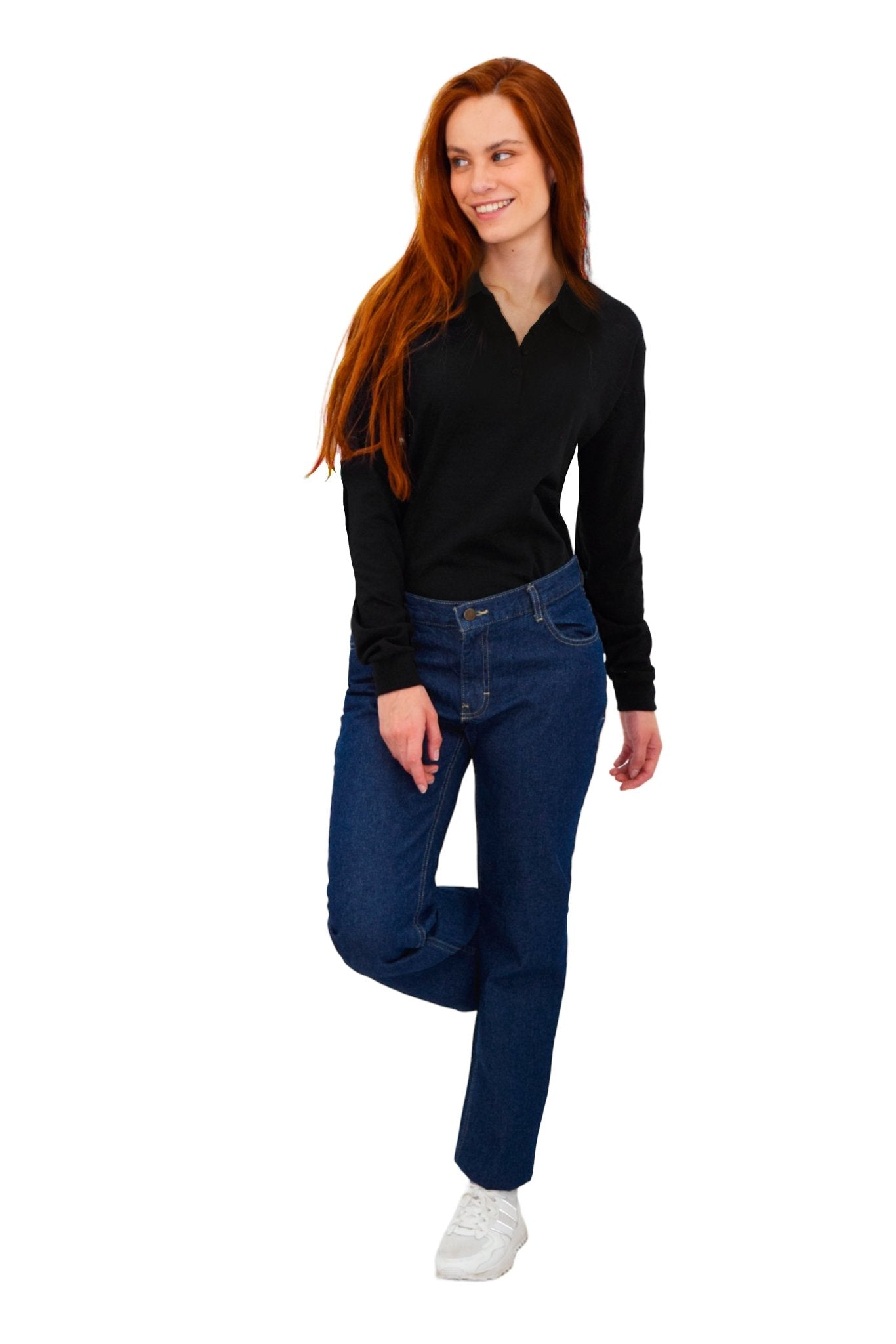 PLAYERA TIPO POLO MANGA LARGA ROMA UNISEX #Color_Negro