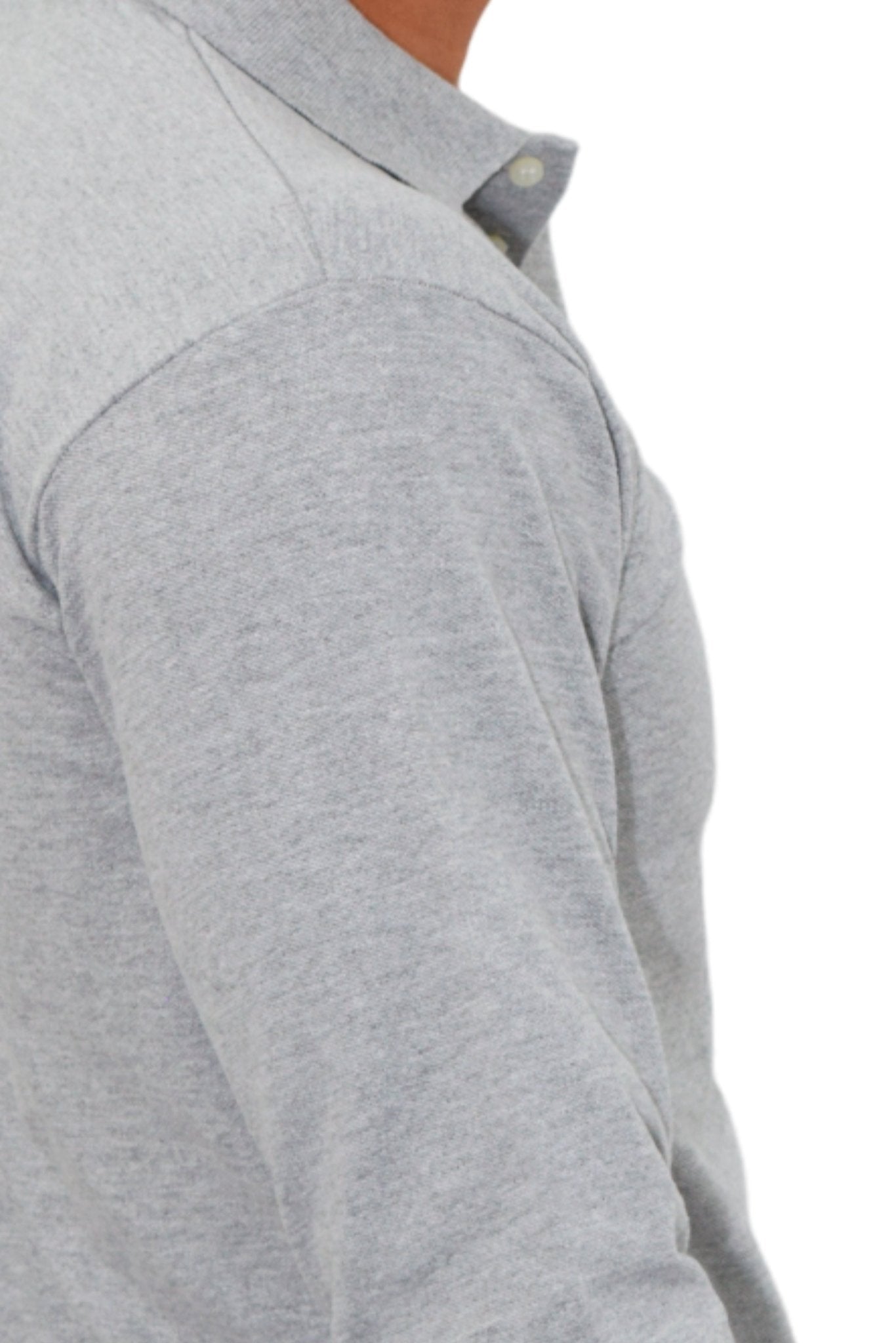 PLAYERA TIPO POLO MANGA LARGA ROMA UNISEX #Color_Gris